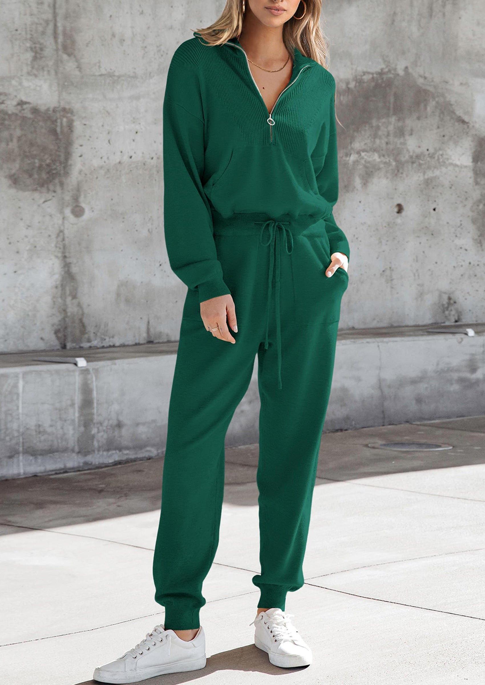 Chichi Women's 2 Piece Sweater Set Pullover Zip Up Sweatshirt Jogger Sweatpants Tracksuit Casual Outfit