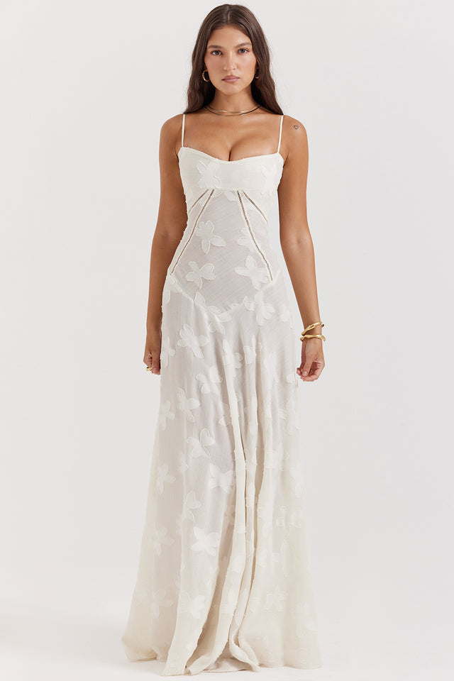 Romy | Floral Maxi Dress White