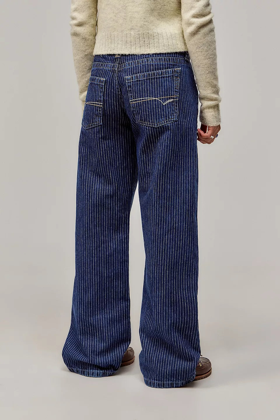 Emma | Pinstripe Jeans Navy