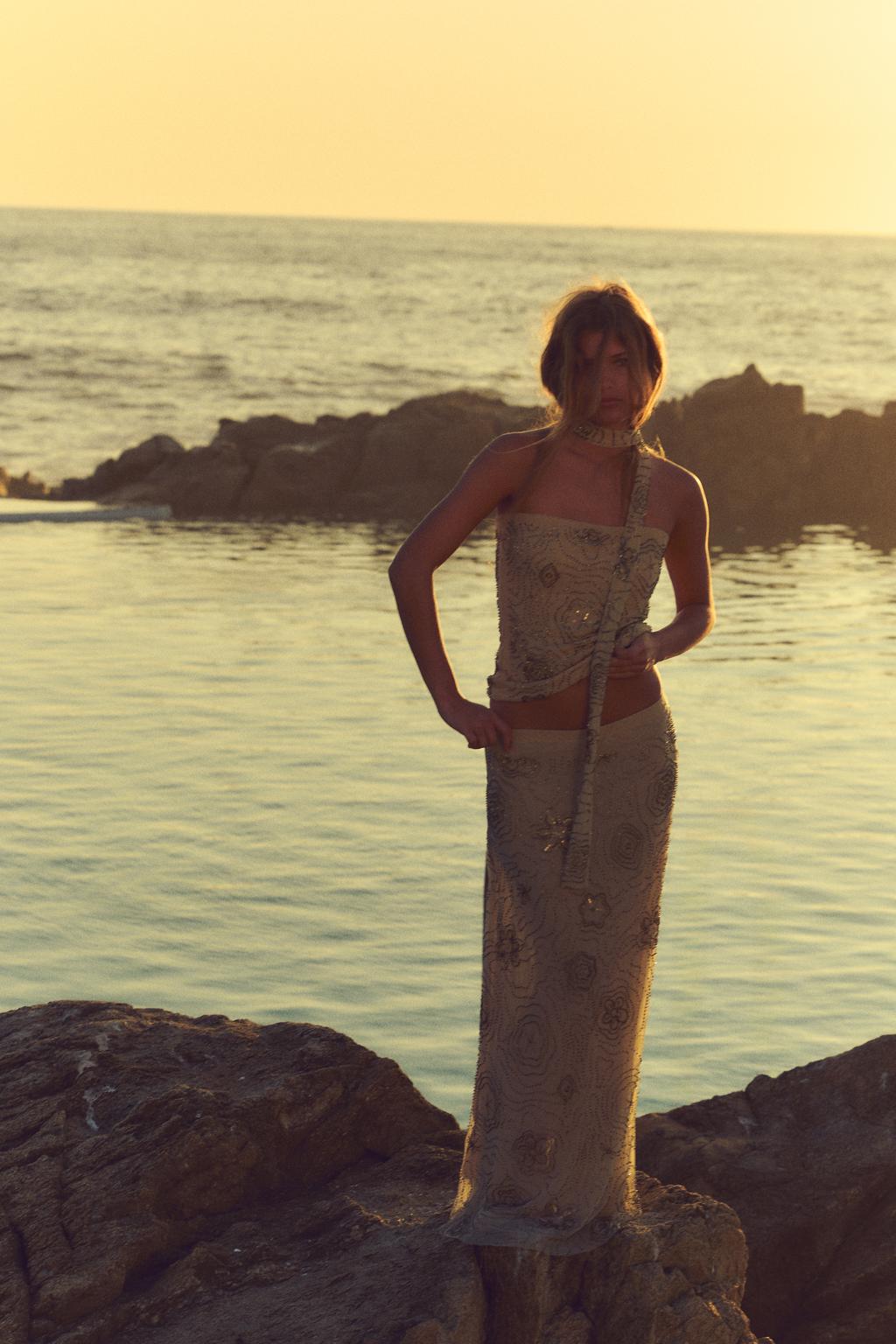 Zendaya | Beaded Top Nude
