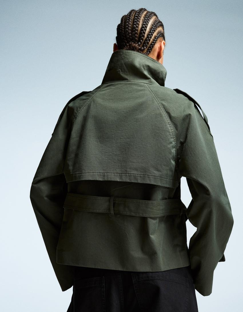 Valencia Cropped Trench Darkgreen