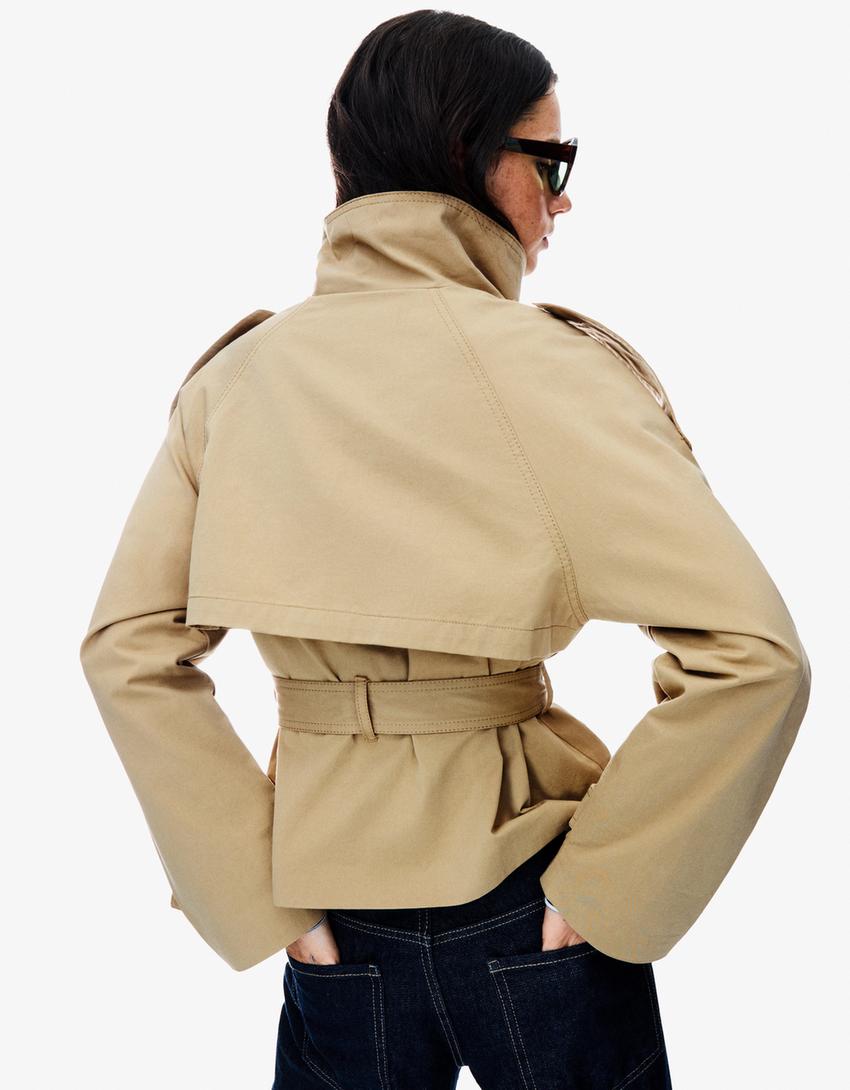 Valencia Cropped Trench Beige