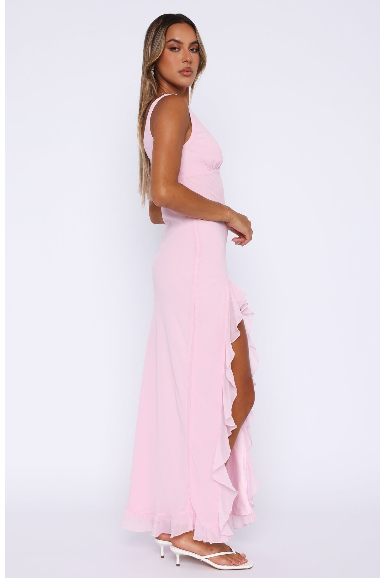 Abella | Ruffle Maxi Dress Pink