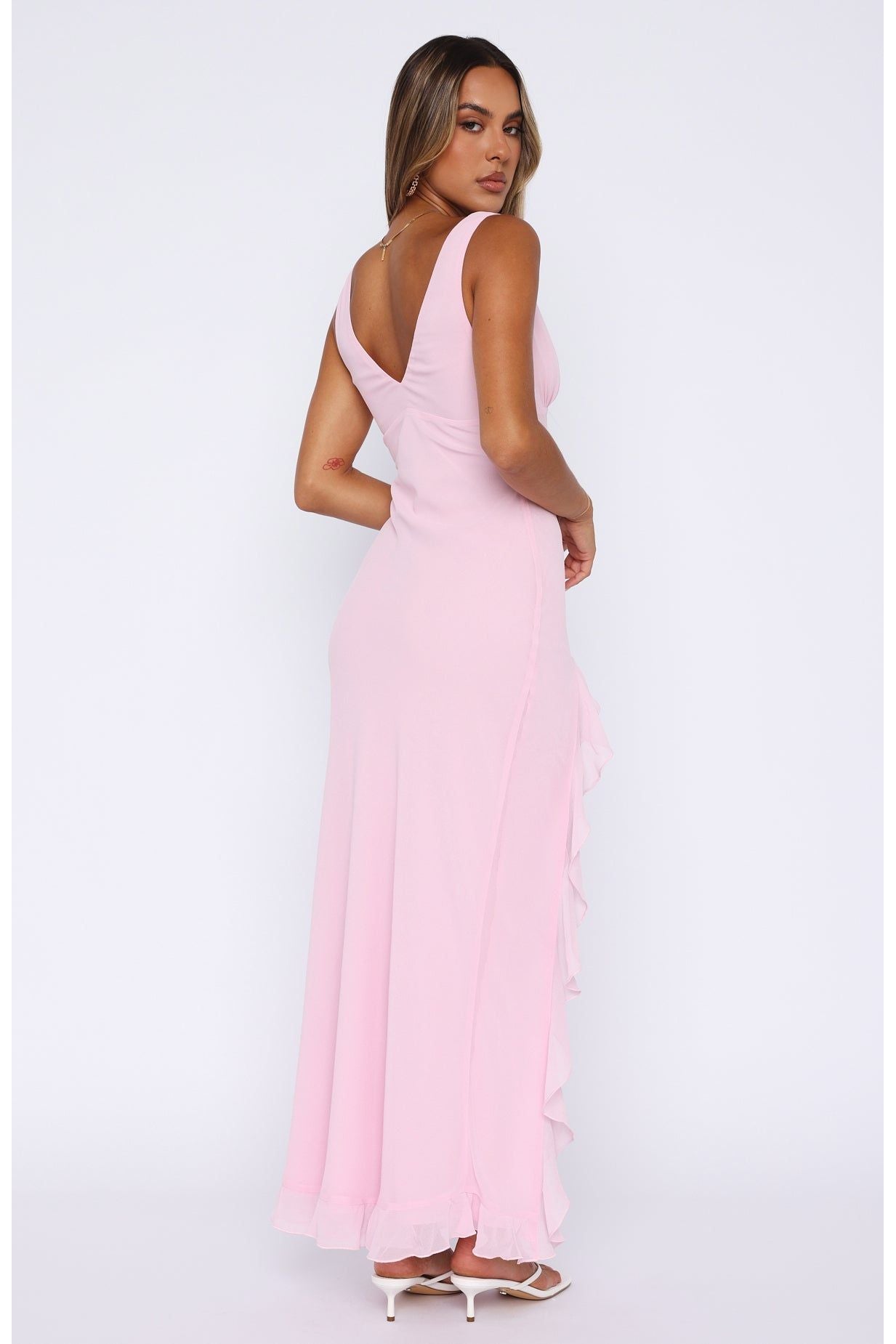 Abella | Ruffle Maxi Dress Pink