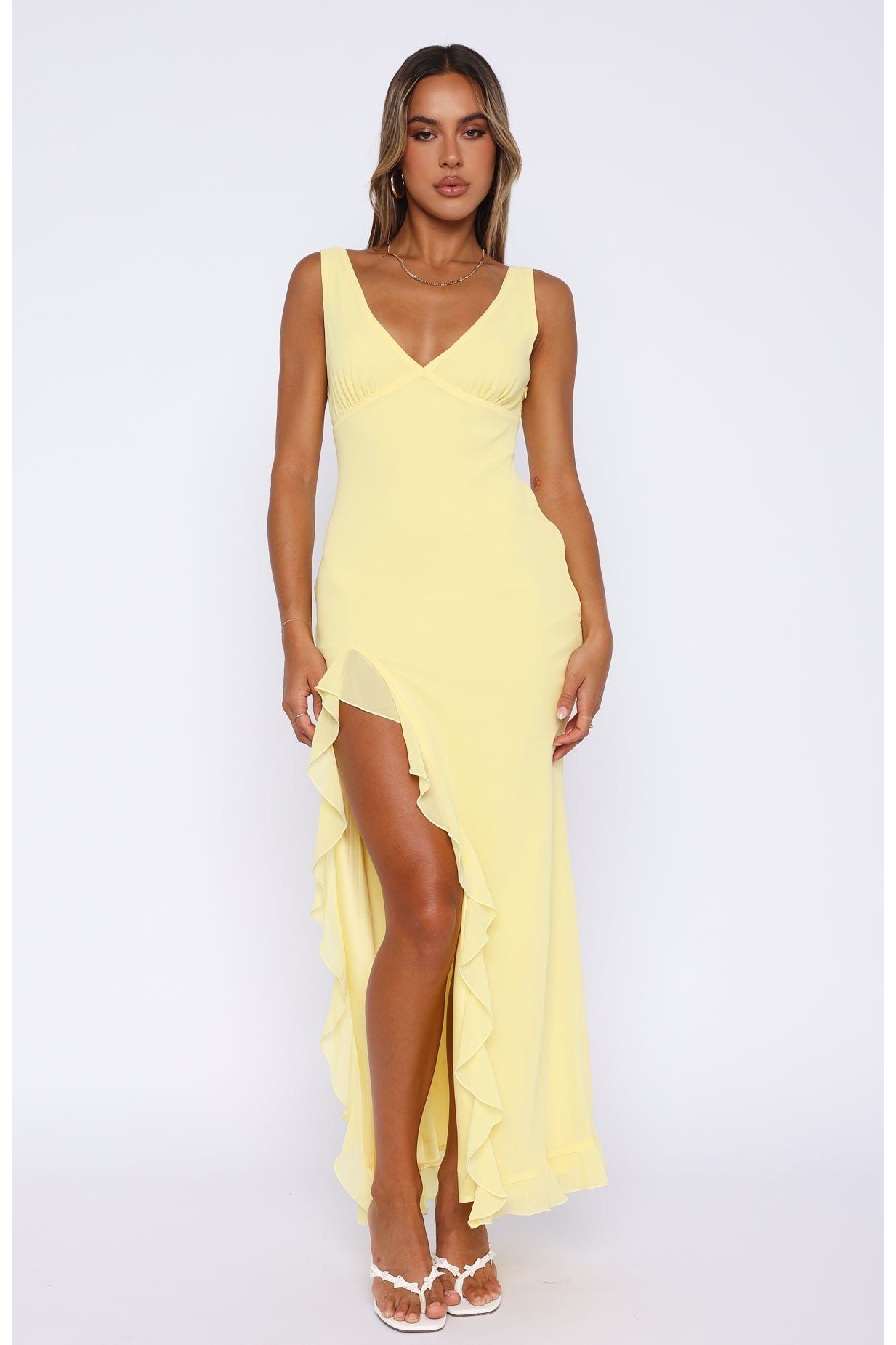 Abella | Ruffle Maxi Dress Yellow
