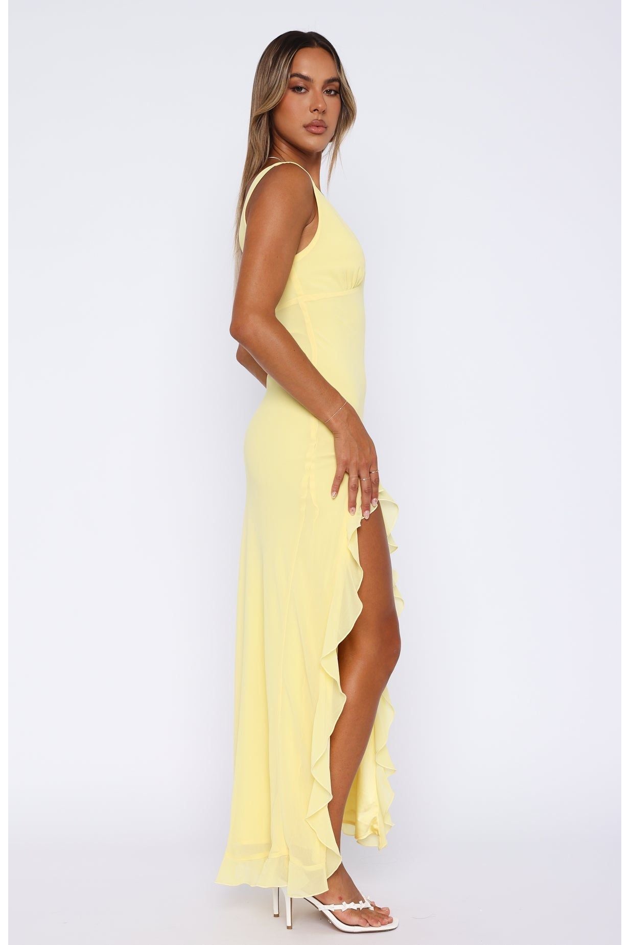 Abella | Ruffle Maxi Dress Yellow