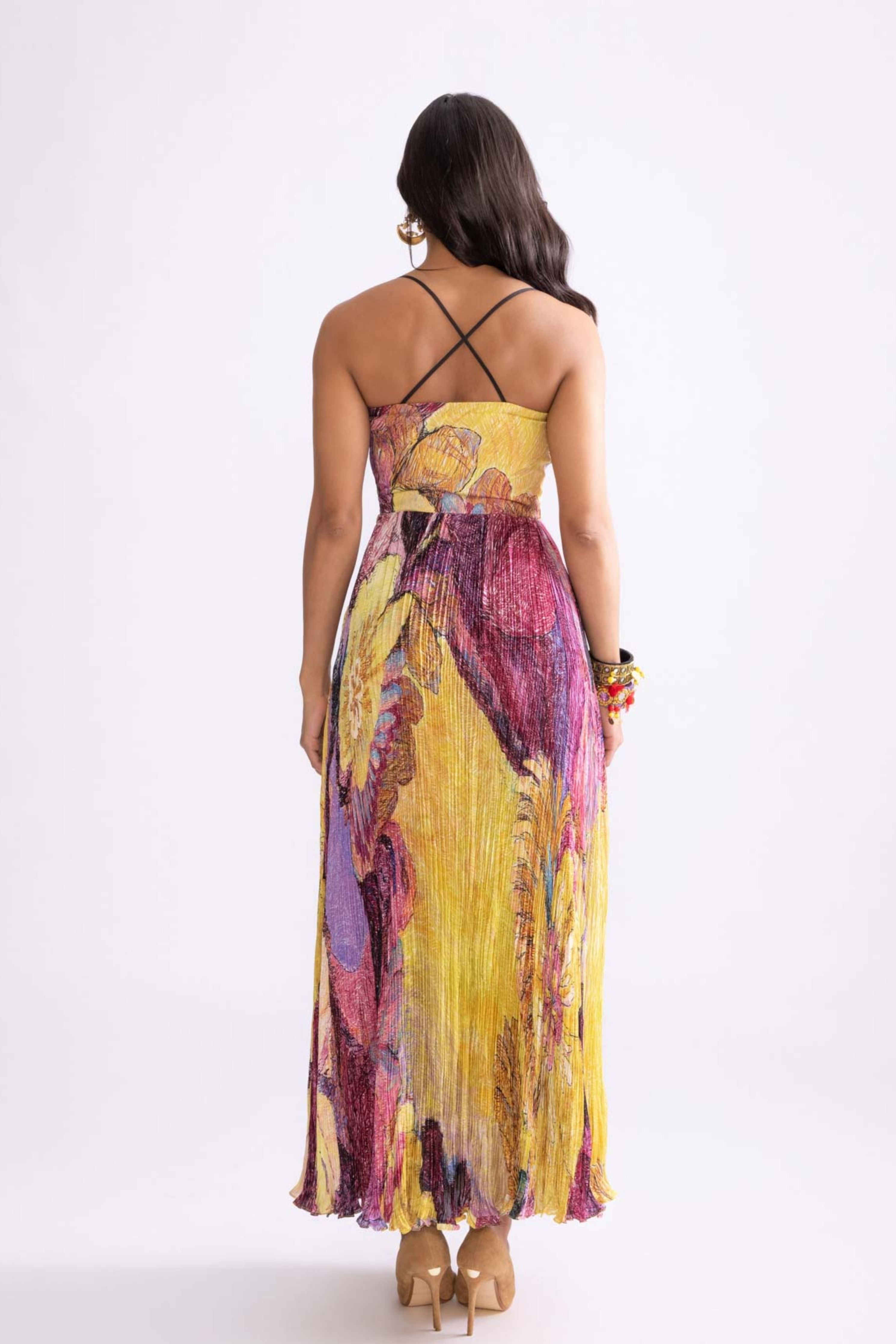 Amara | Watercolor Maxi Dress Multicolor