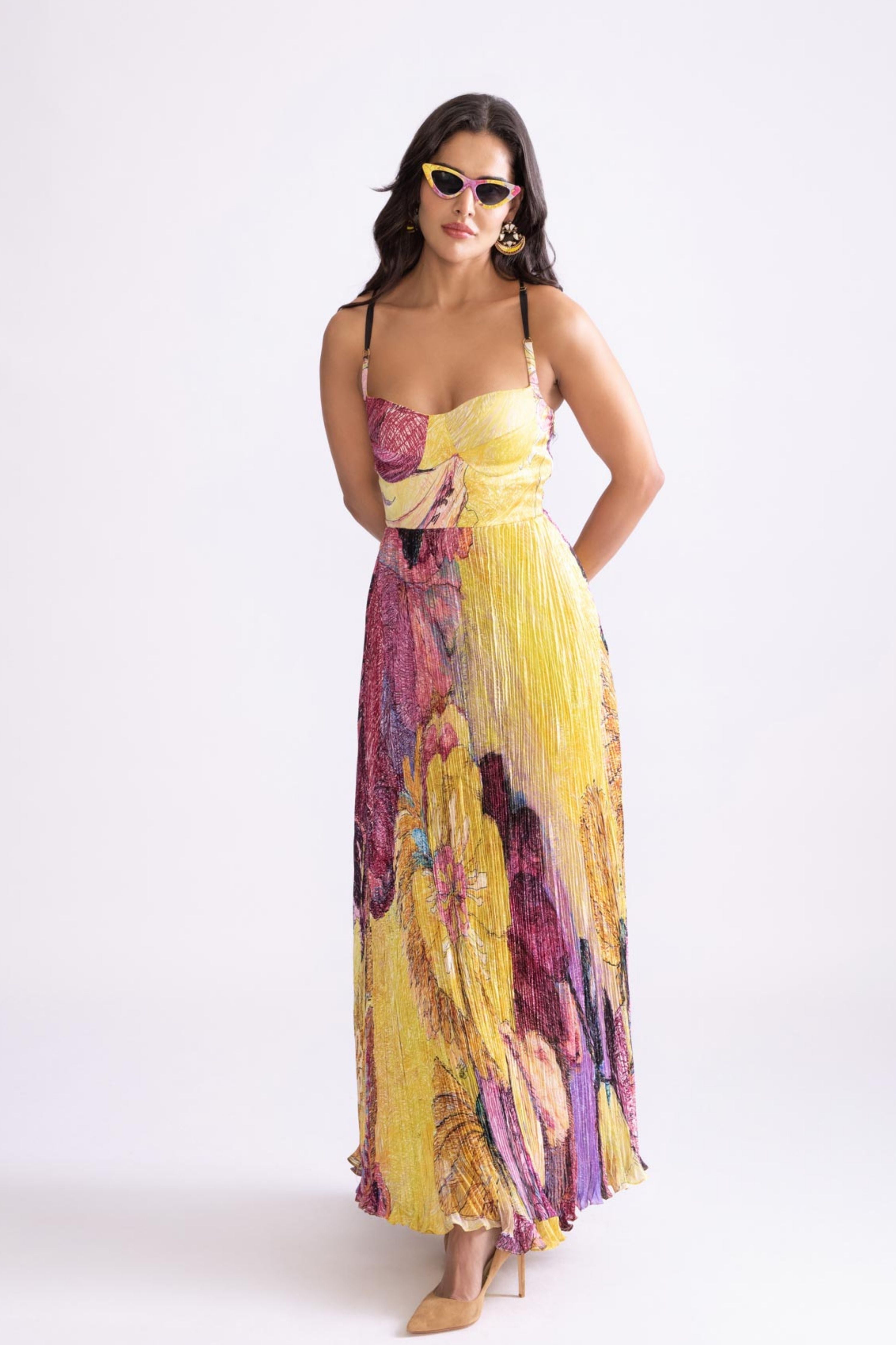 Amara | Watercolor Maxi Dress Multicolor