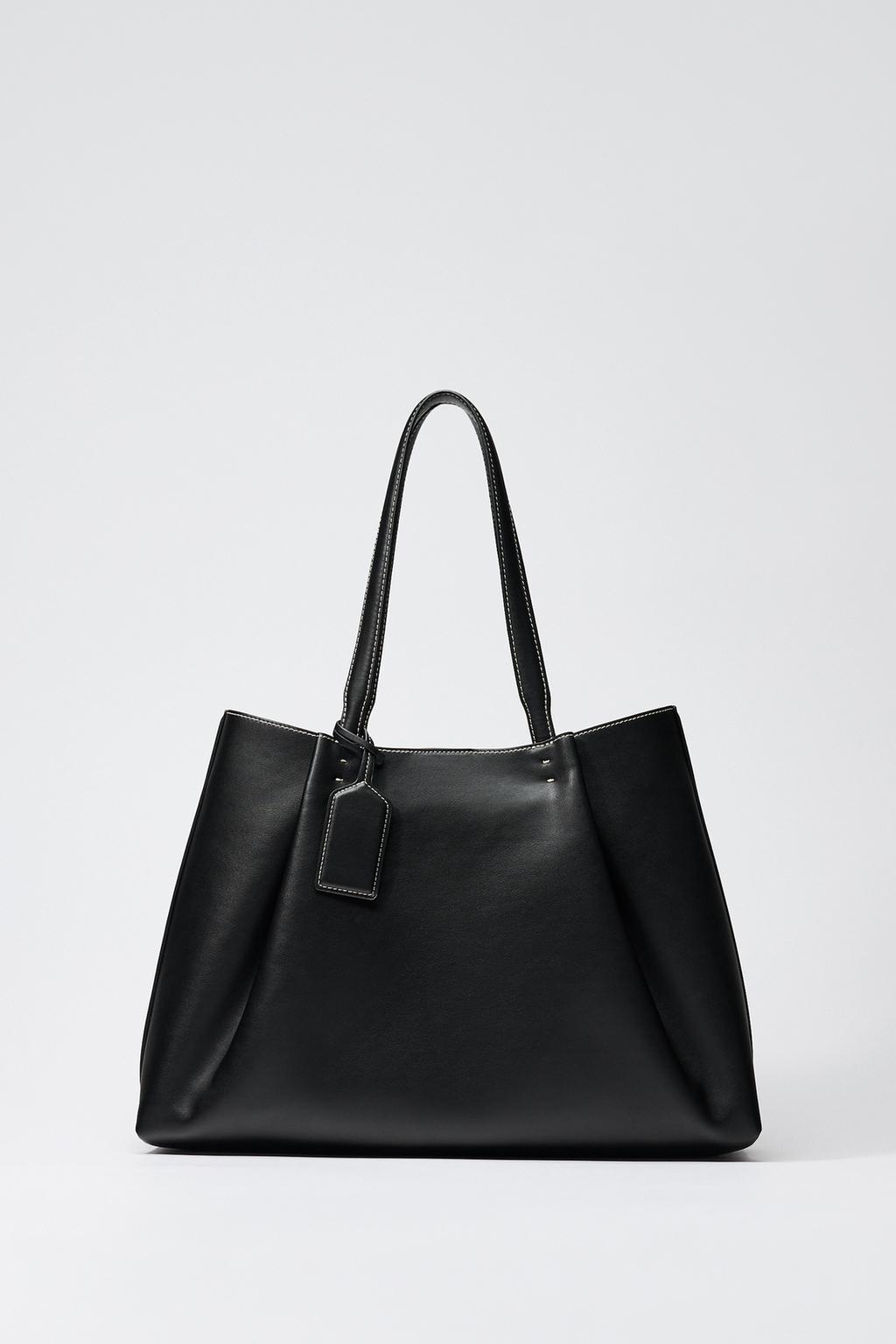 Aveline | Leather Tote Bag Black
