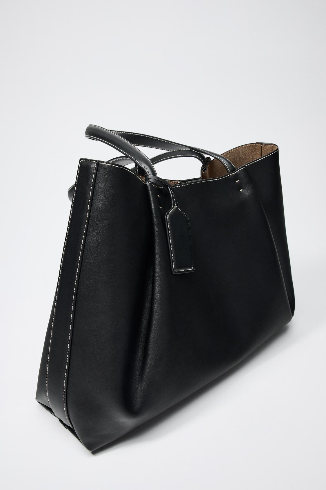 Aveline | Leather Tote Bag Black