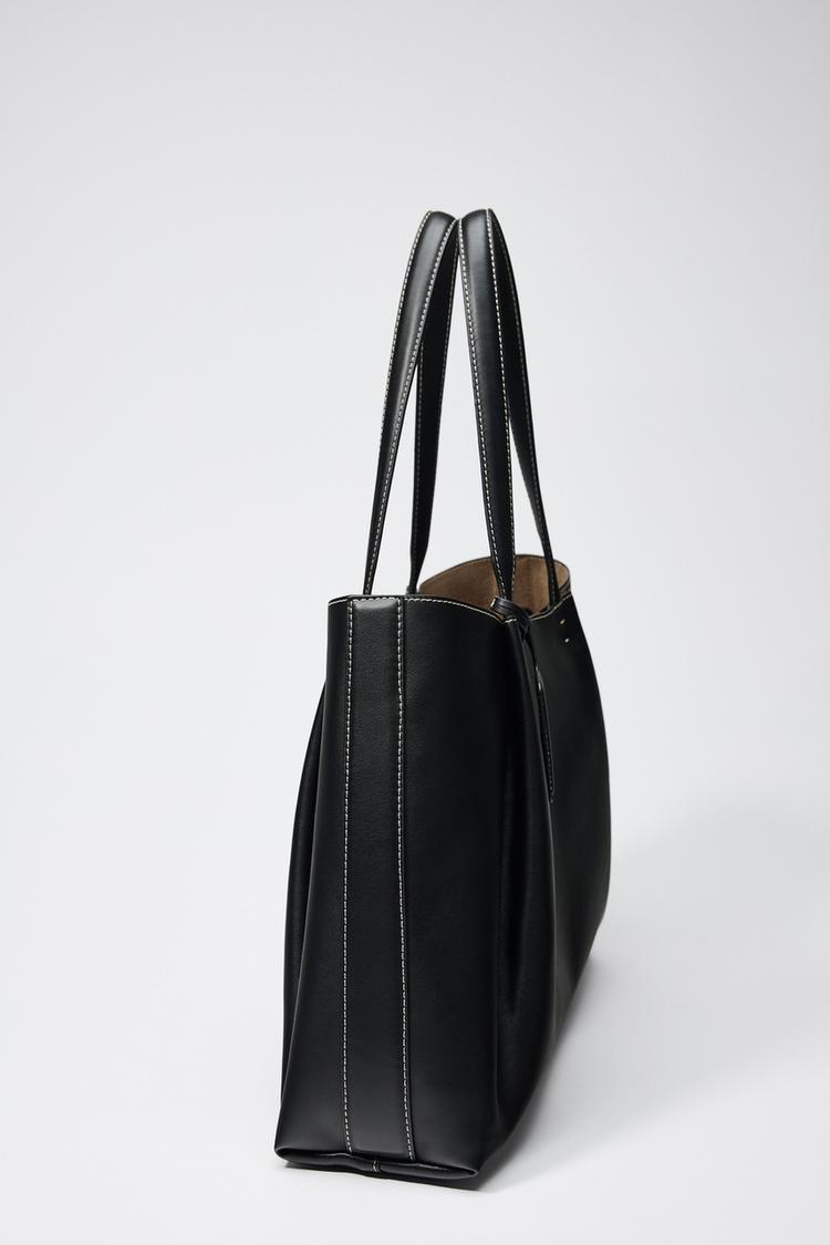 Aveline | Leather Tote Bag Black