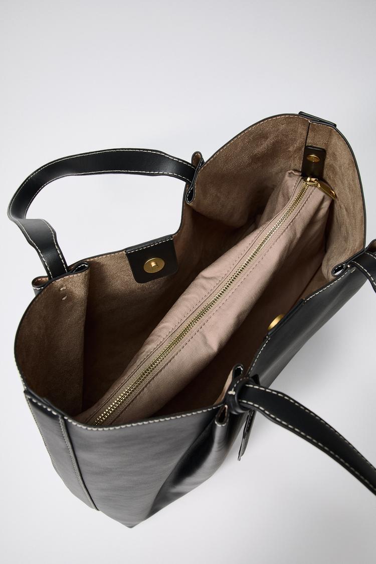 Aveline | Leather Tote Bag Black