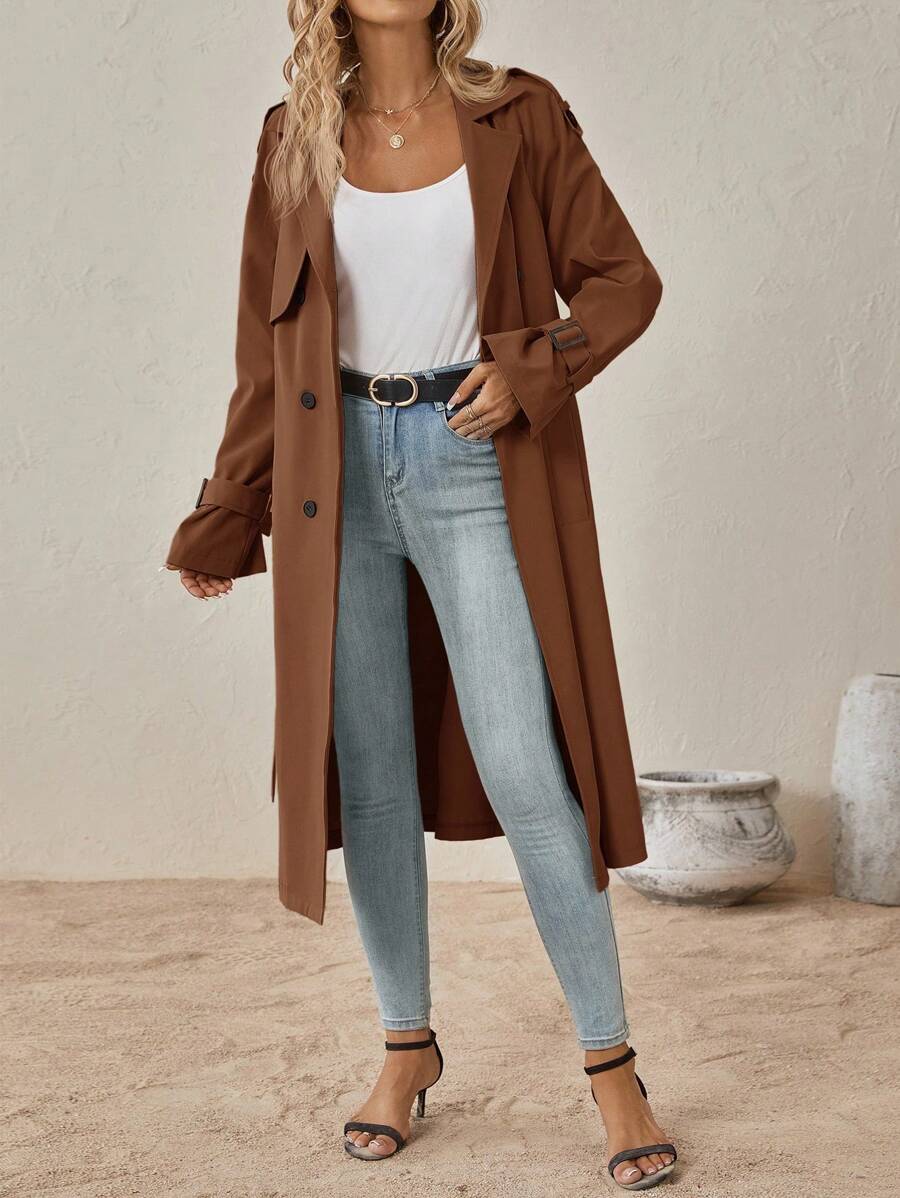 Adrienne | Classic Belted Trenchcoat Black