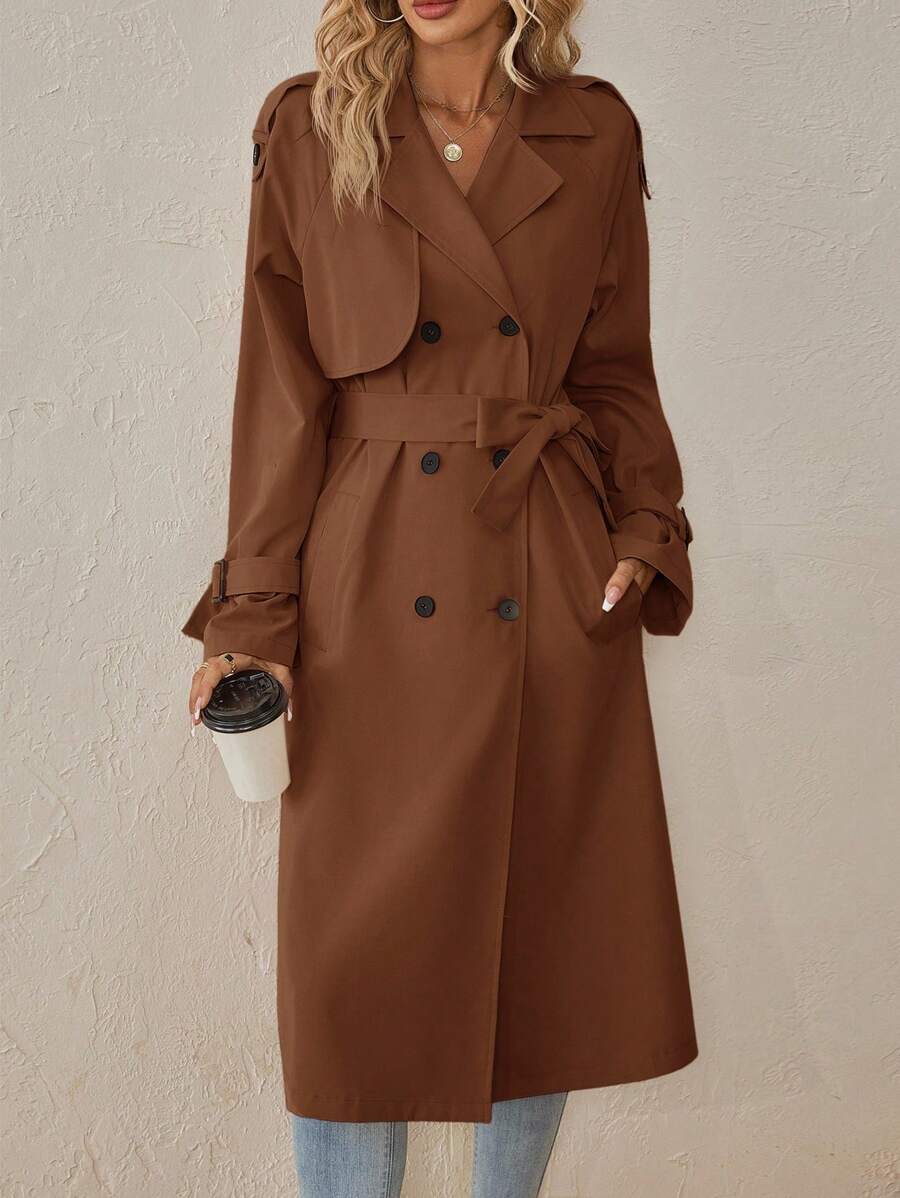 Selana | Long Trenchcoat Coffee