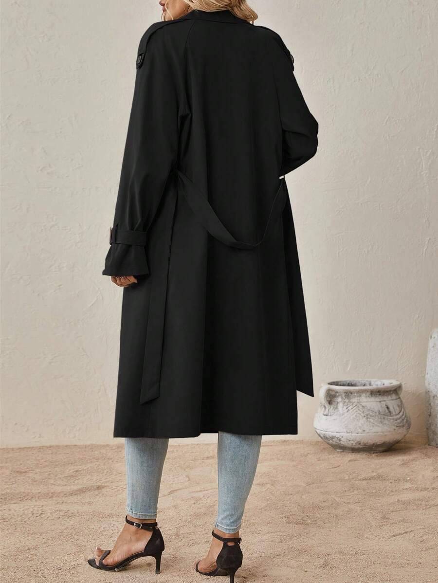 Adrienne | Classic Belted Trenchcoat Black