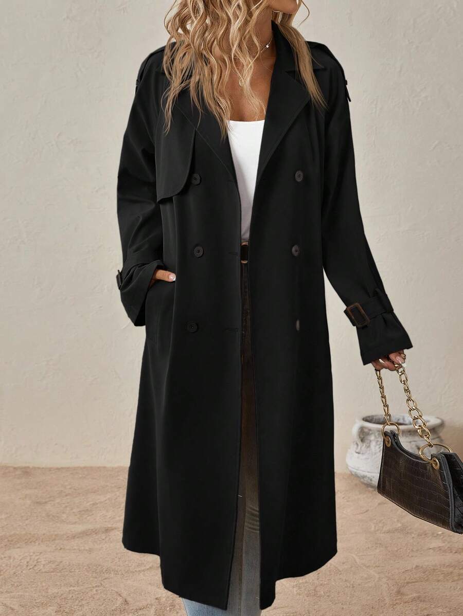 Adrienne | Classic Belted Trenchcoat Black