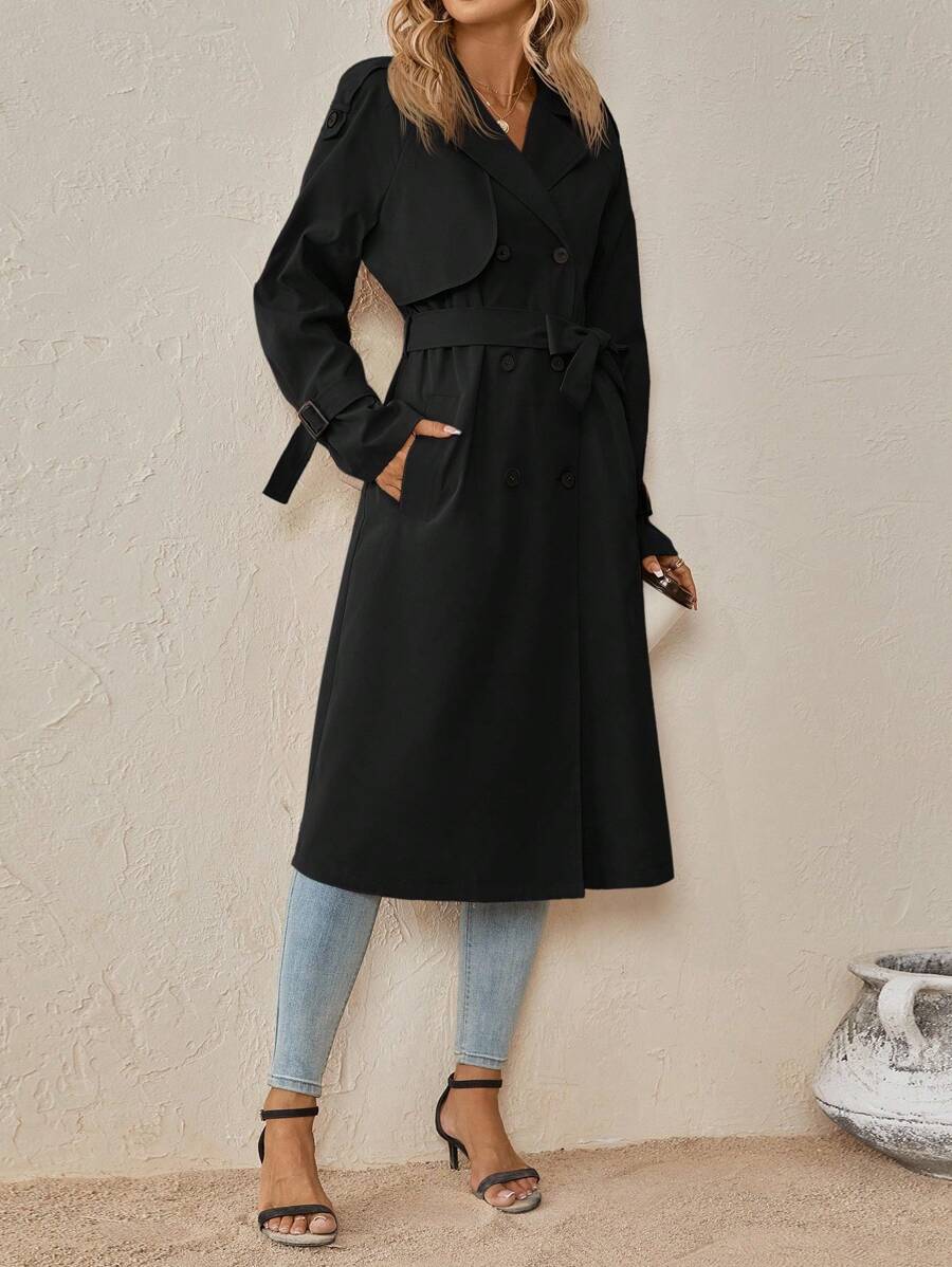 Adrienne | Classic Belted Trenchcoat Black