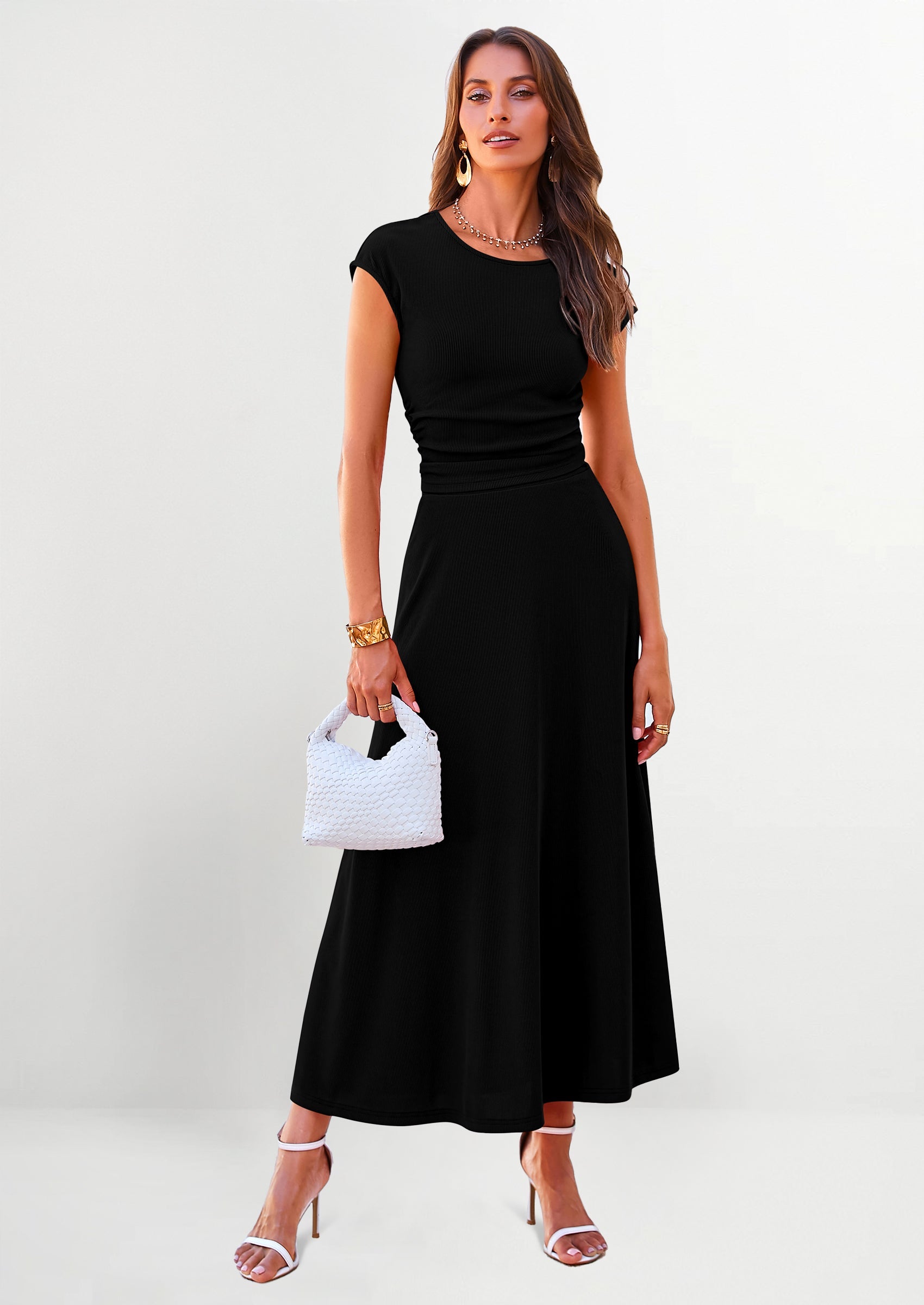 Chichi Summer Two Piece Skirt Set for Women Dressy Casual Knit Matching Travel Spring Vacation Lounge Outfits Black