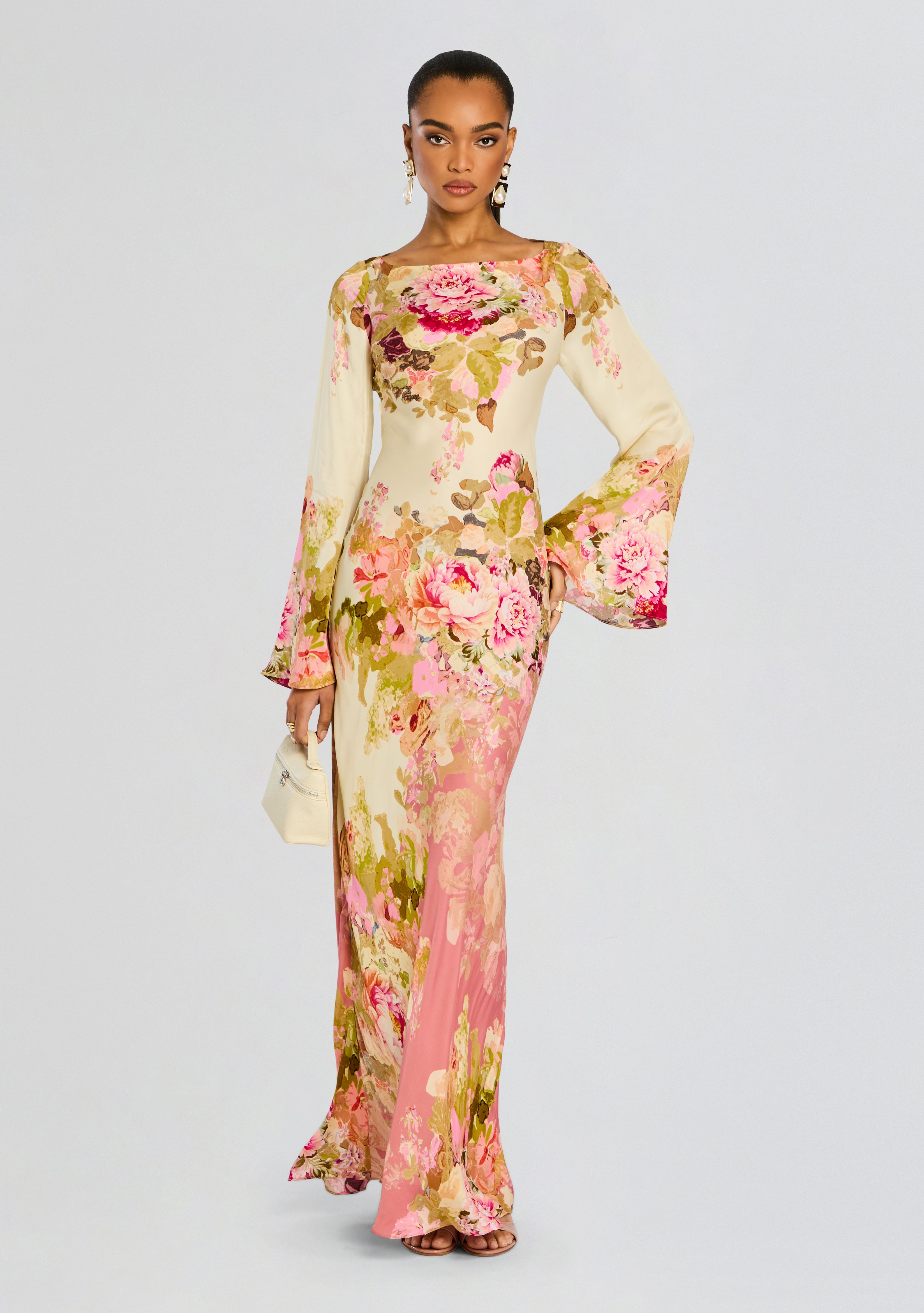 Isla | Bell-Sleeve Floral Maxi Dress