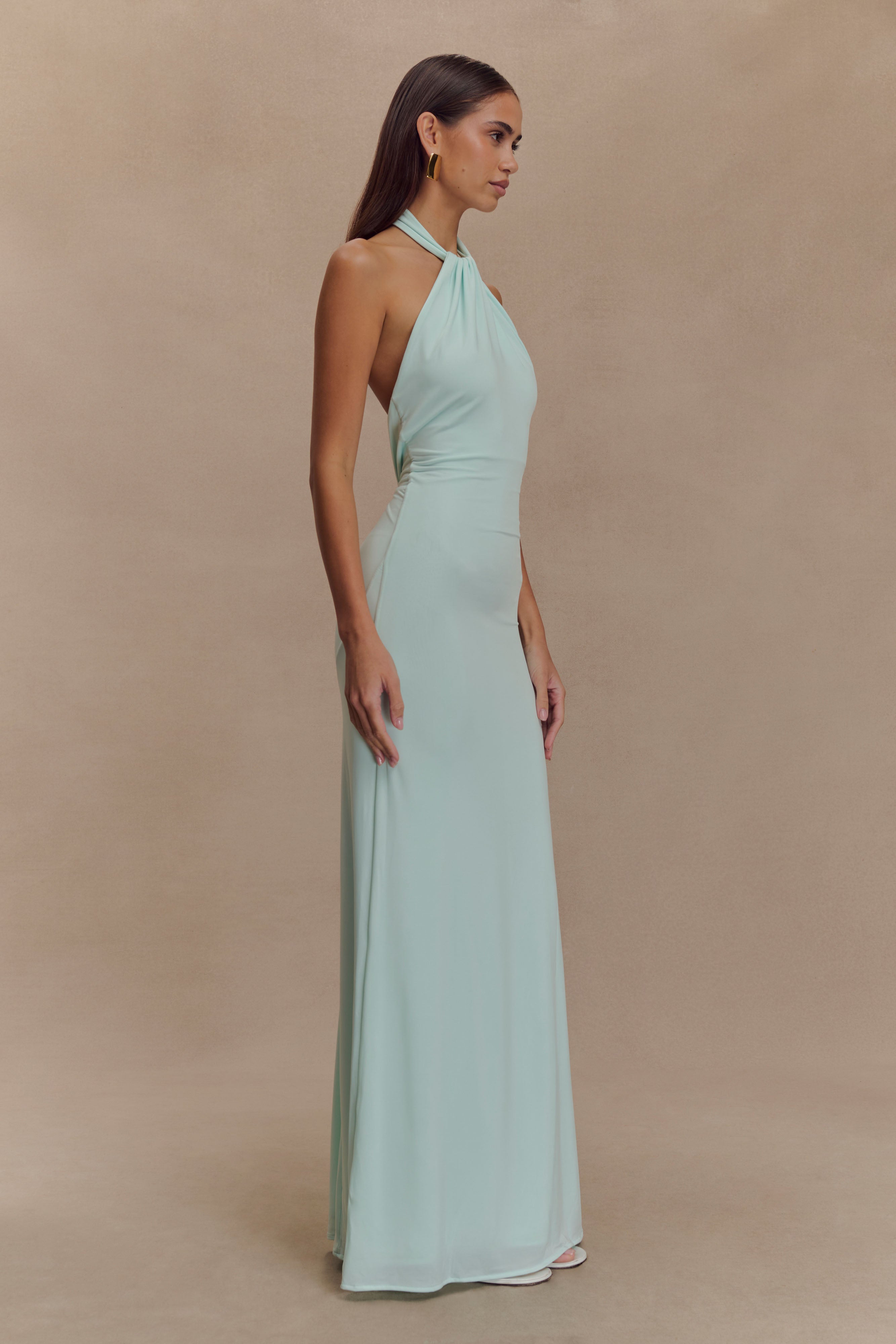 Serena | Halter Maxi Dress Light Blue
