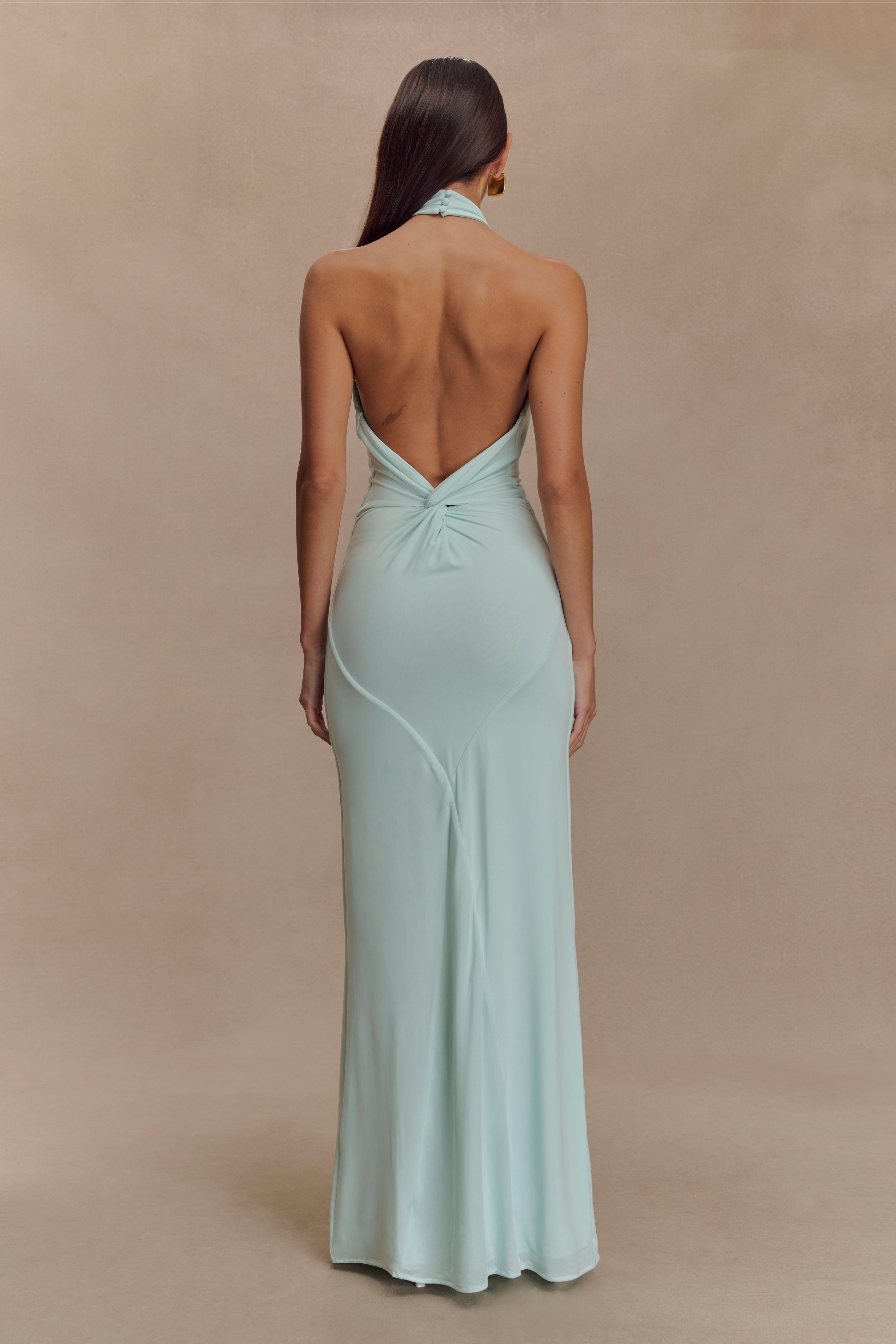 Serena | Halter Maxi Dress Light Blue