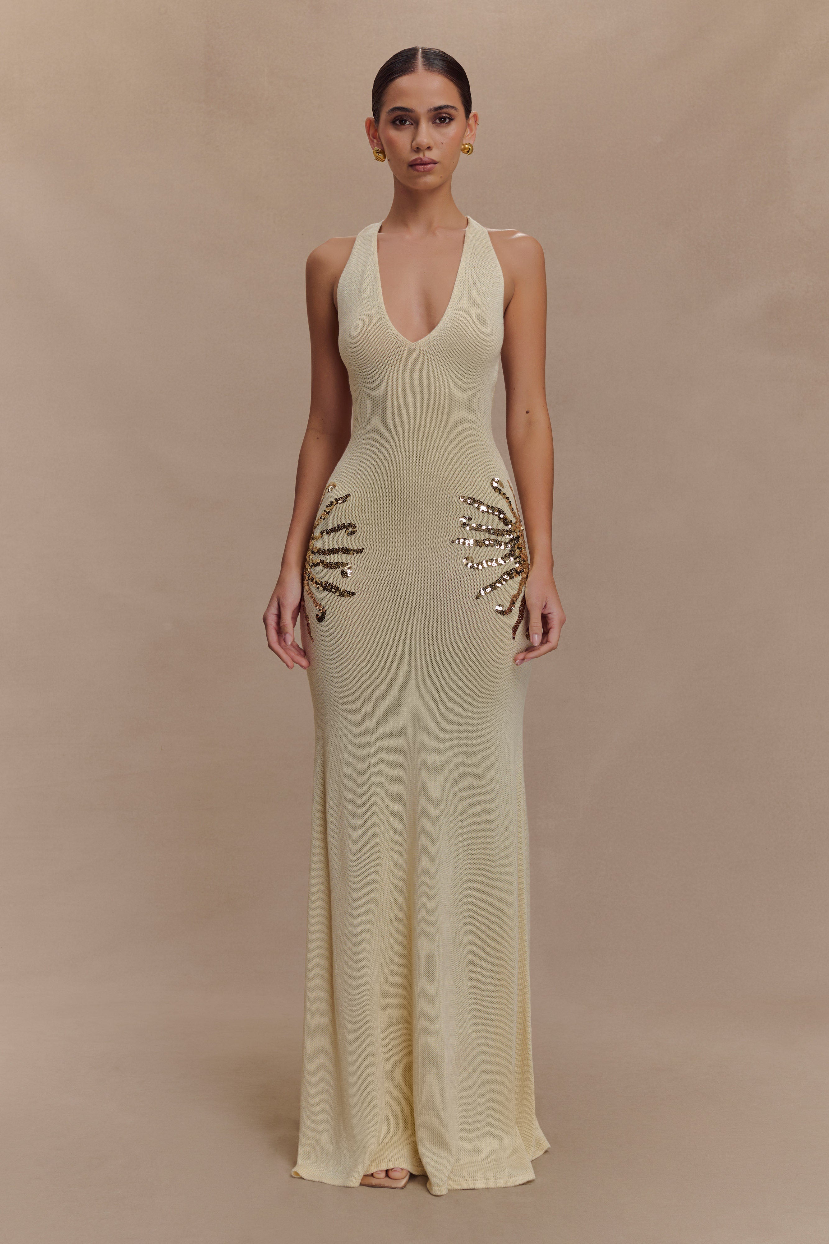Alissa | Sequin Maxi Dress Ivory