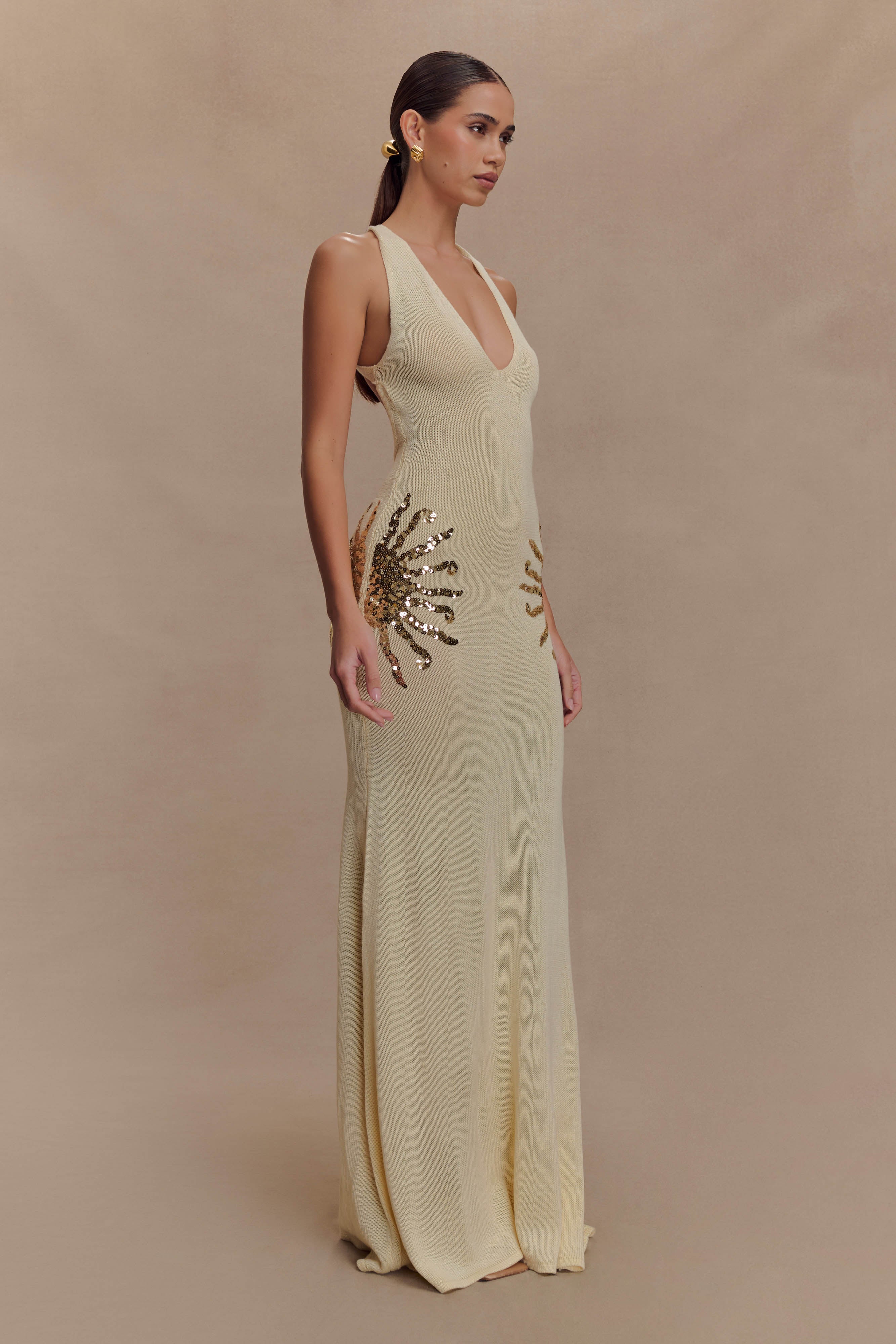Alissa | Sequin Maxi Dress Ivory