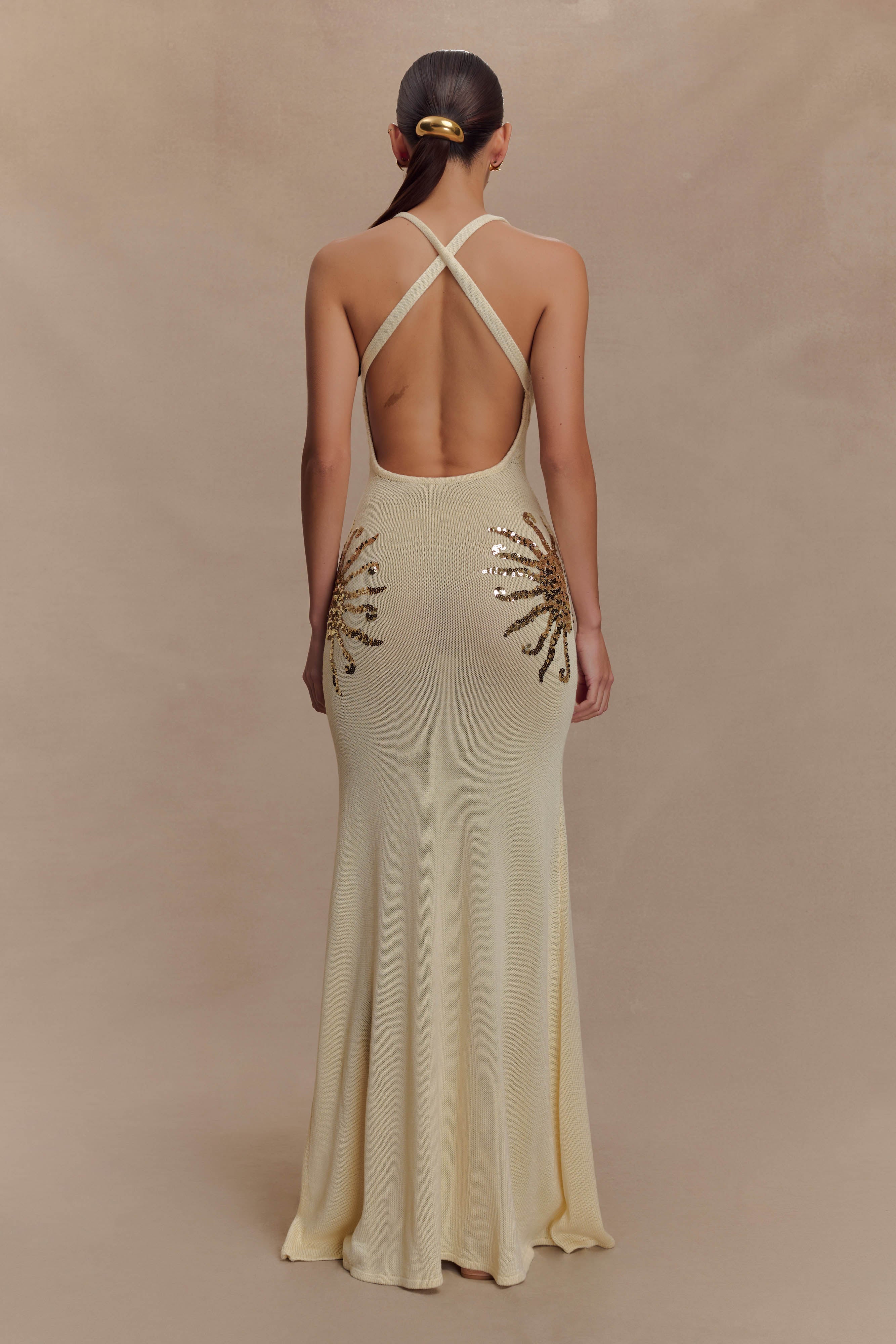 Alissa | Sequin Maxi Dress Ivory