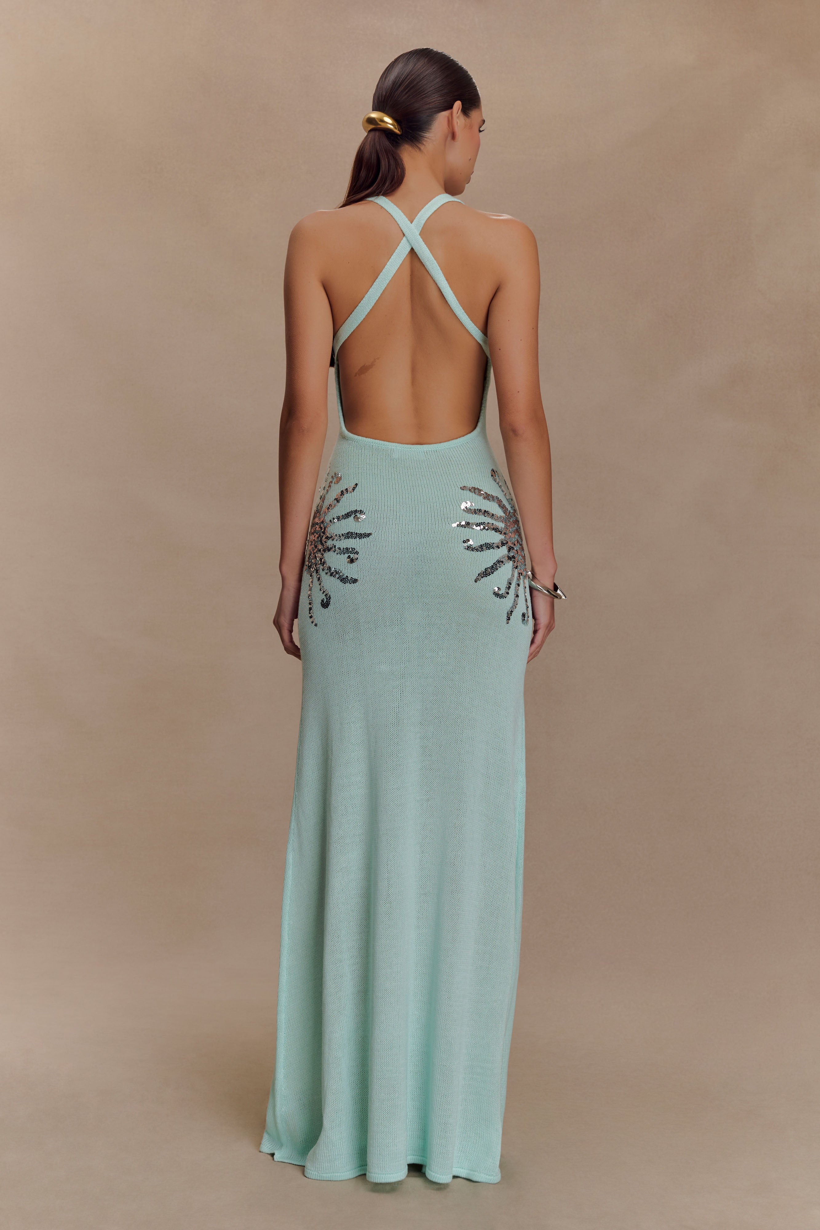 Alissa | Sequin Maxi Dress Lagoon