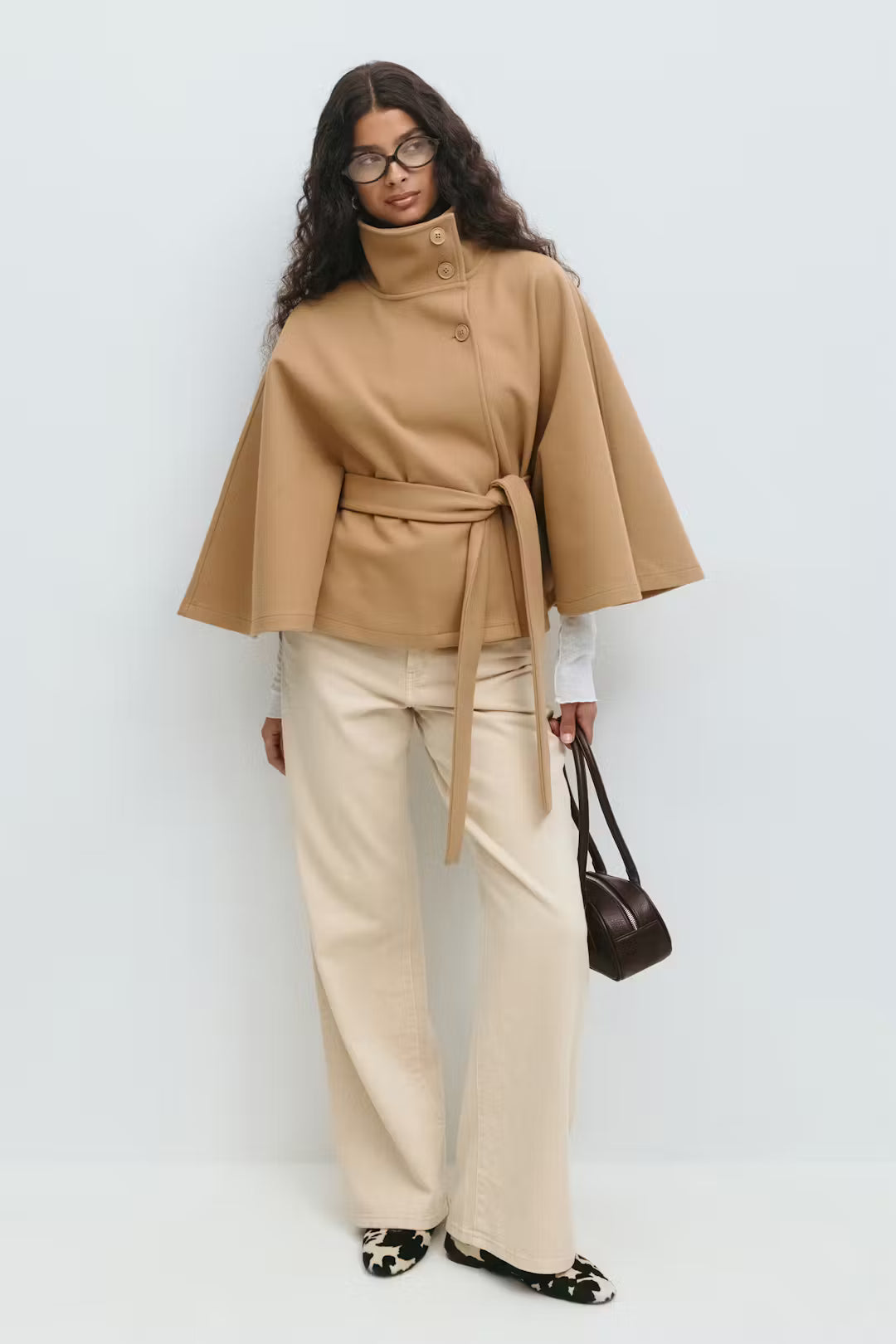 Gianna | Cape Belt Coat Beige