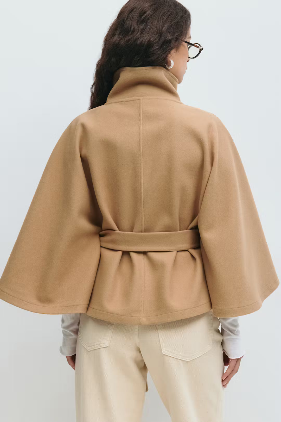 Gianna | Cape Belt Coat Beige