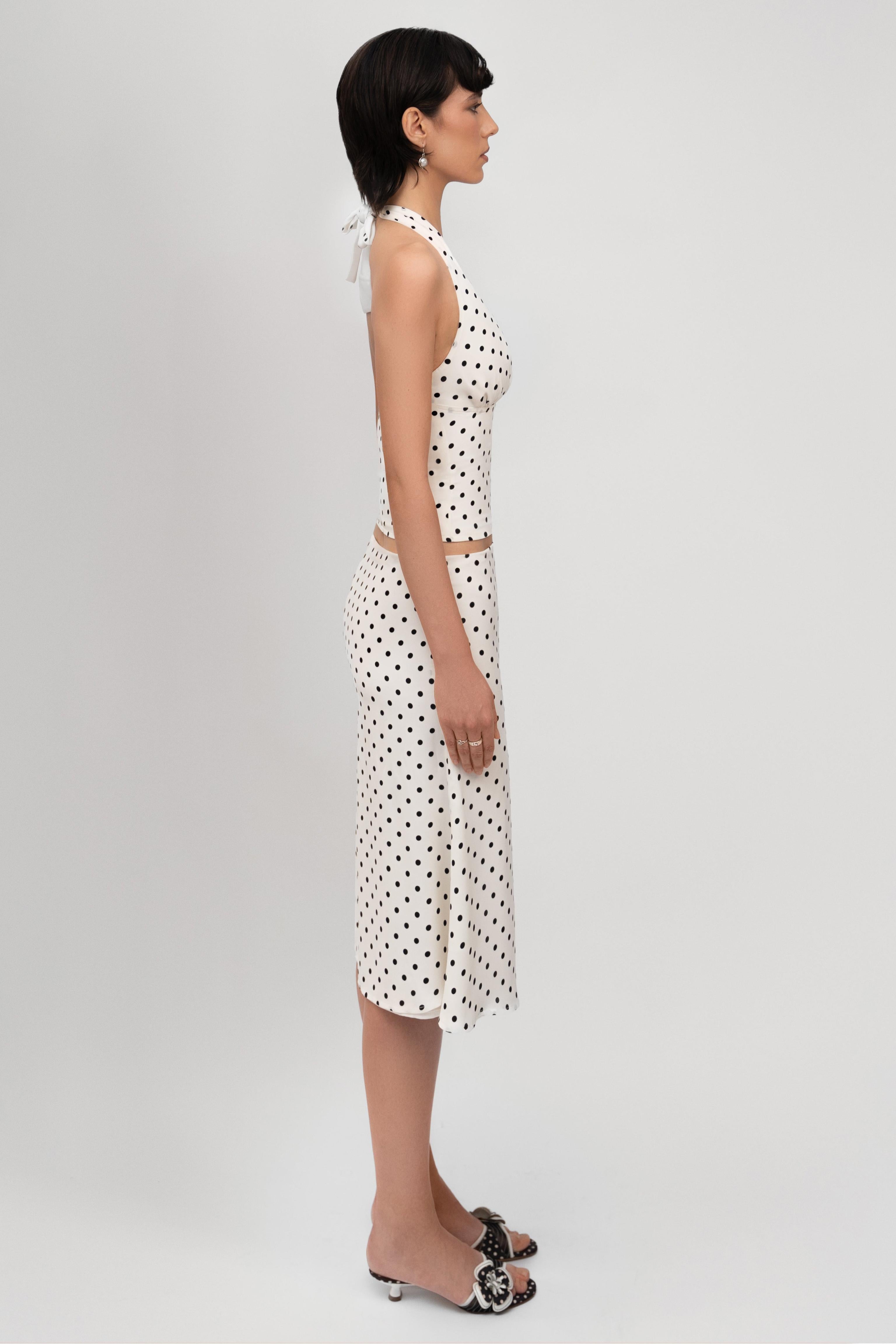 Clara | Polka Dot Two-Piece Set White