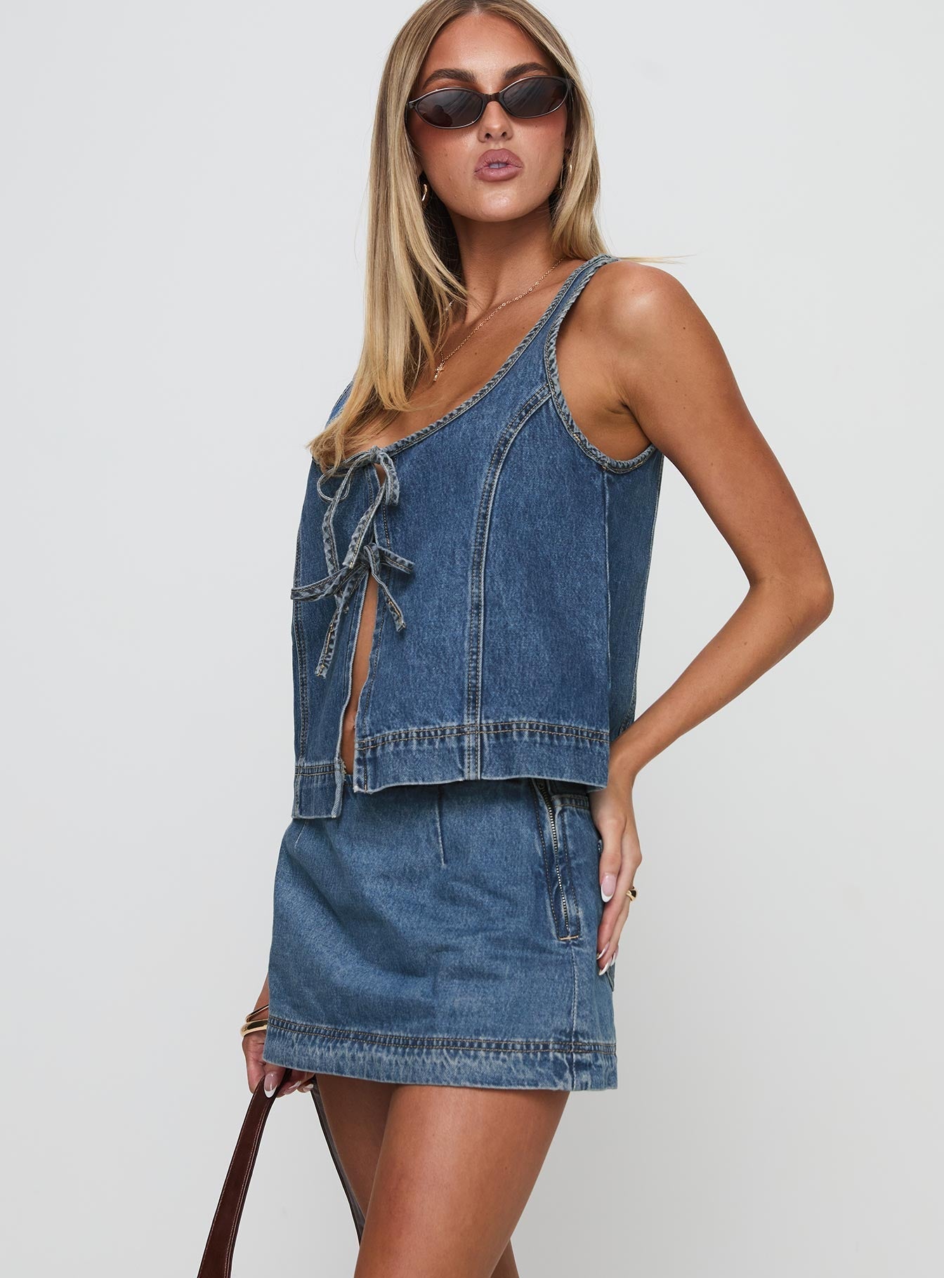 Steffy | Denim Two-Piece Set Navy