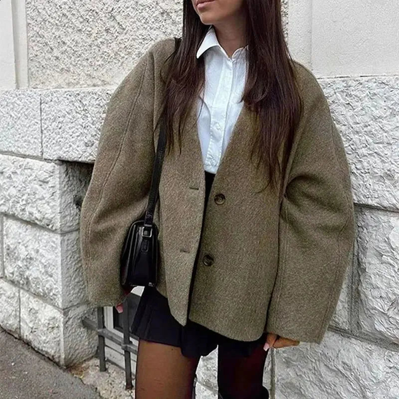Macy | Oversized Cardigan Khaki