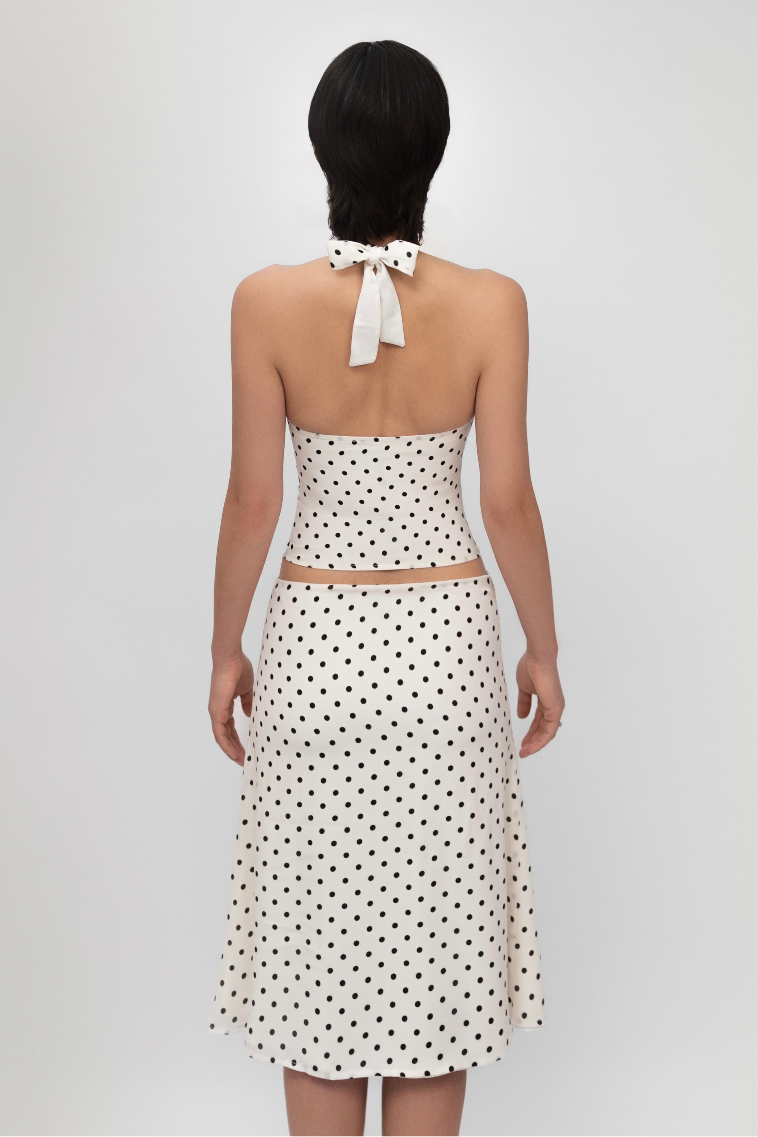 Clara | Polka Dot Two-Piece Set White