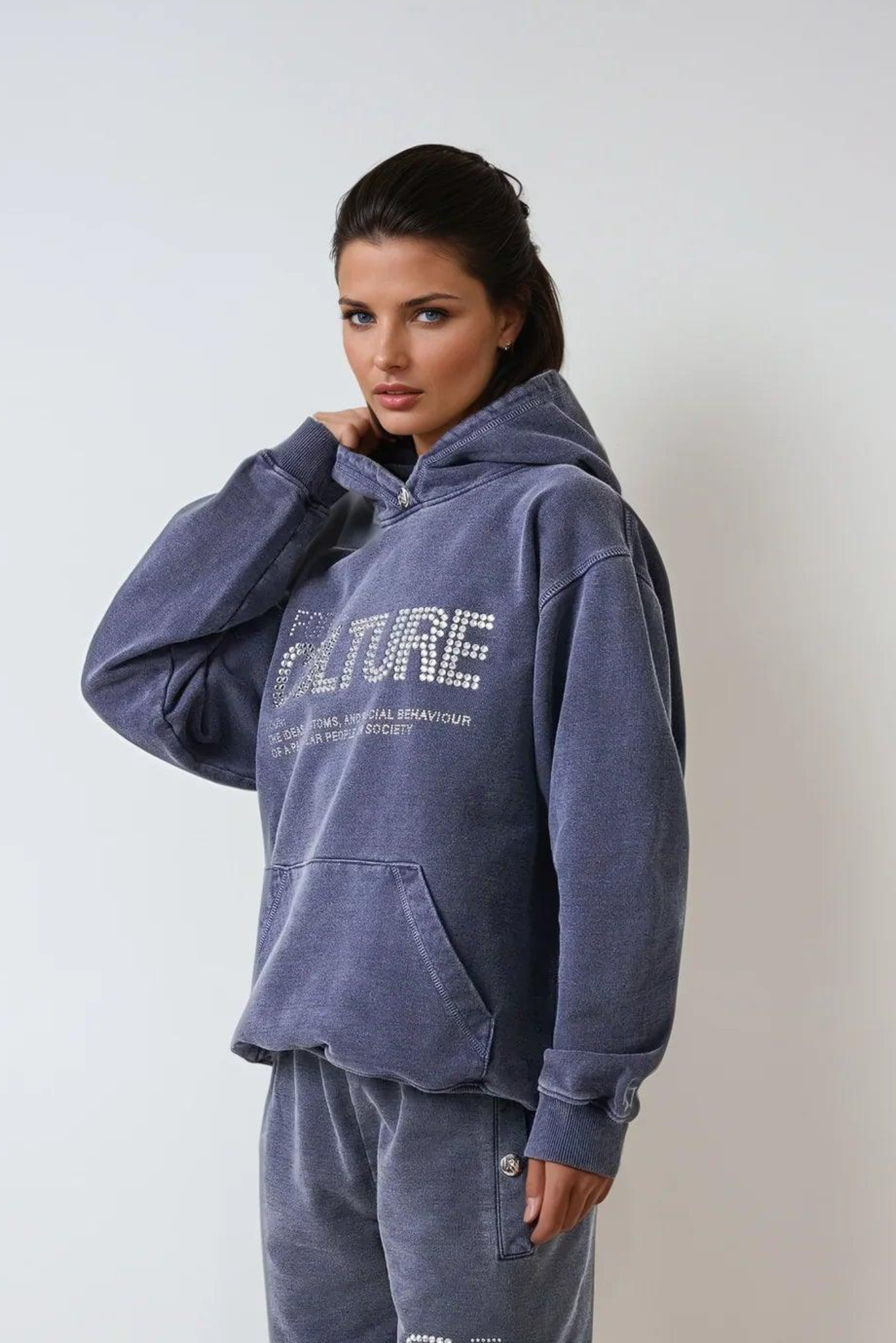 Mabel | Sequin Hoodie Blue