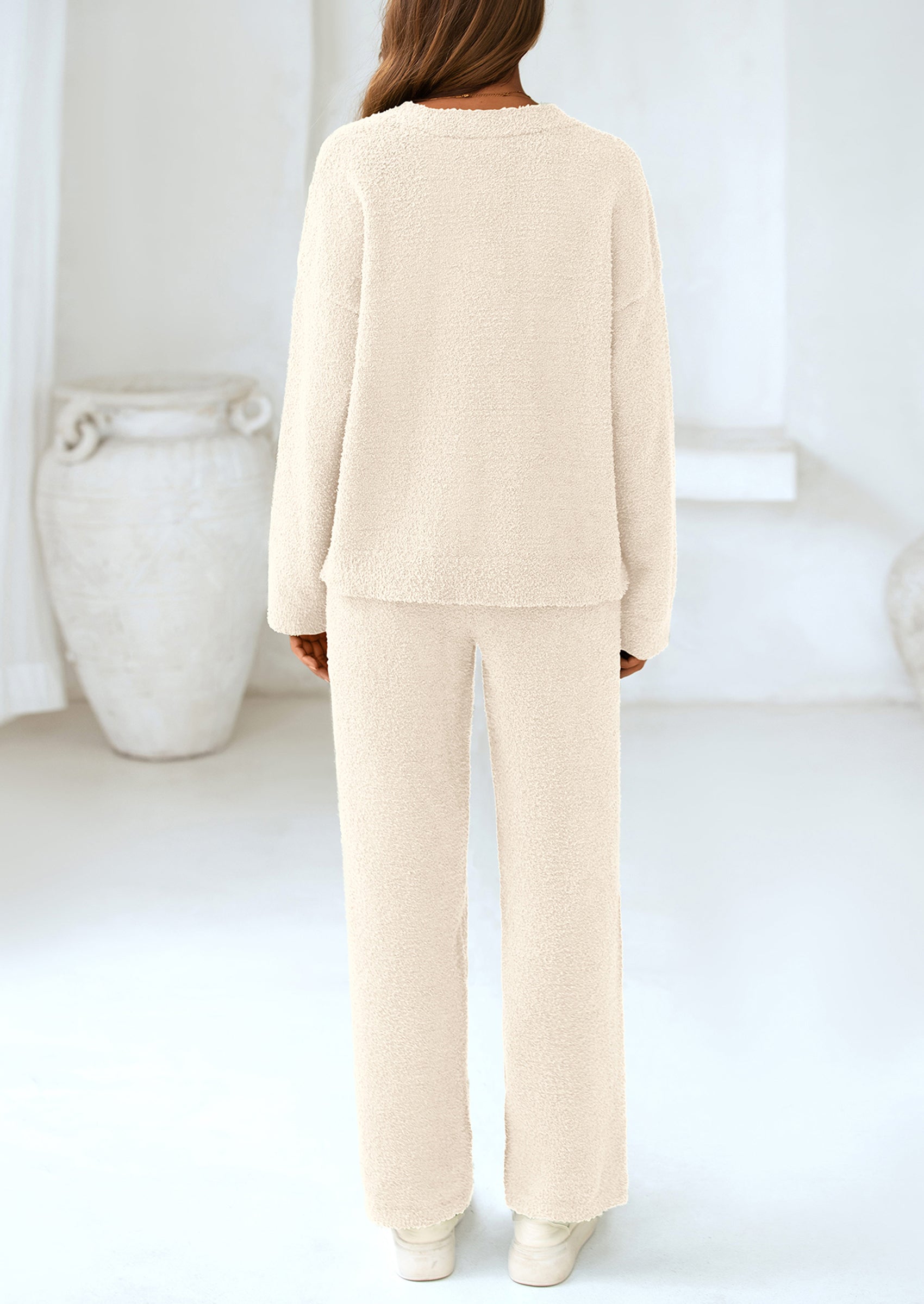 Chichi Lounge Sets for Women Two Piece Sweaters Pajama Set Fall Fashion Loungewear Outfits Matching Winter Clothes Black