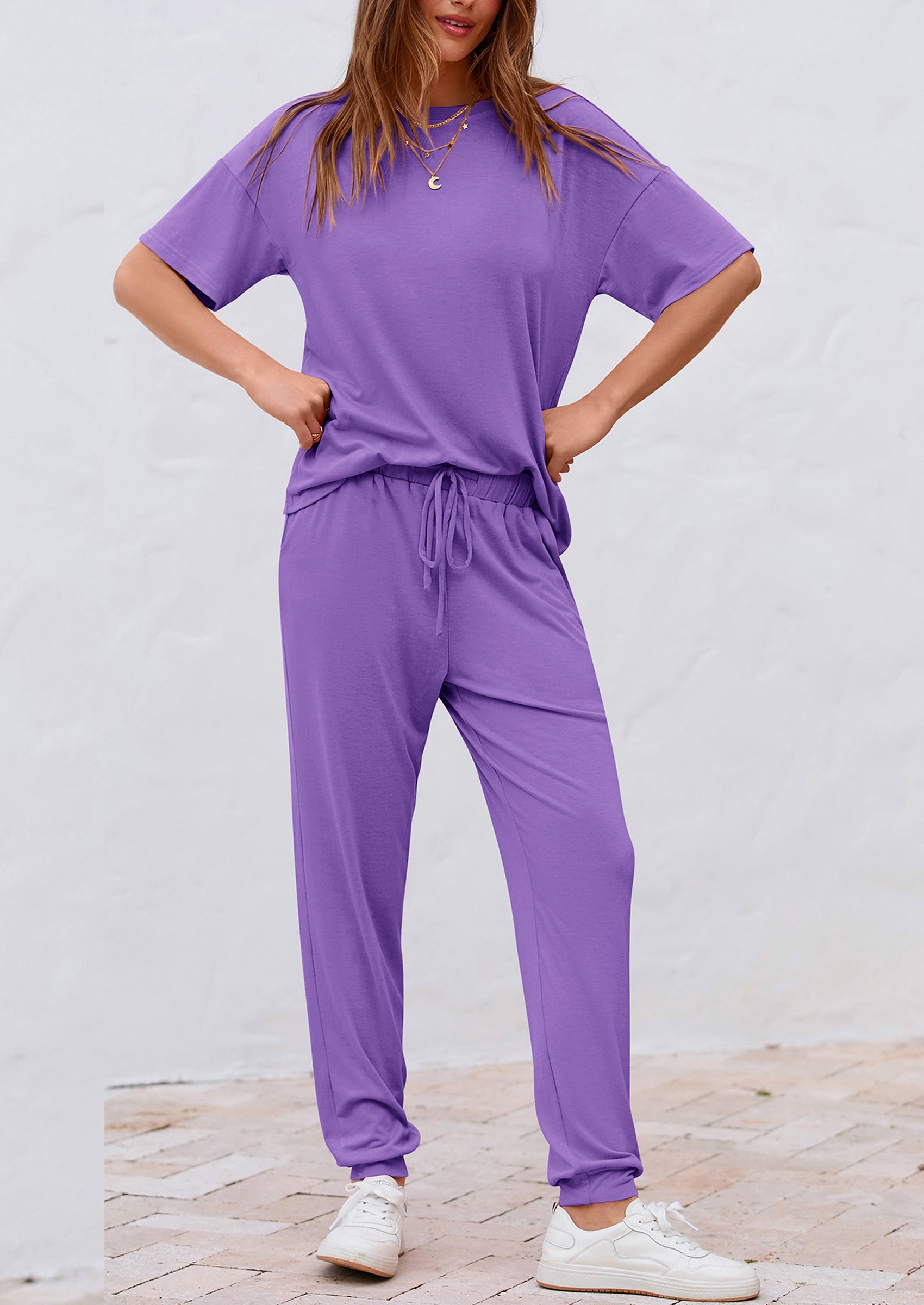 Chichi Women's Two Piece Lounge Sets Spring Summer Jogger Pants Vacation Outfits Travel Airplane Matching Clothes Dark Grey