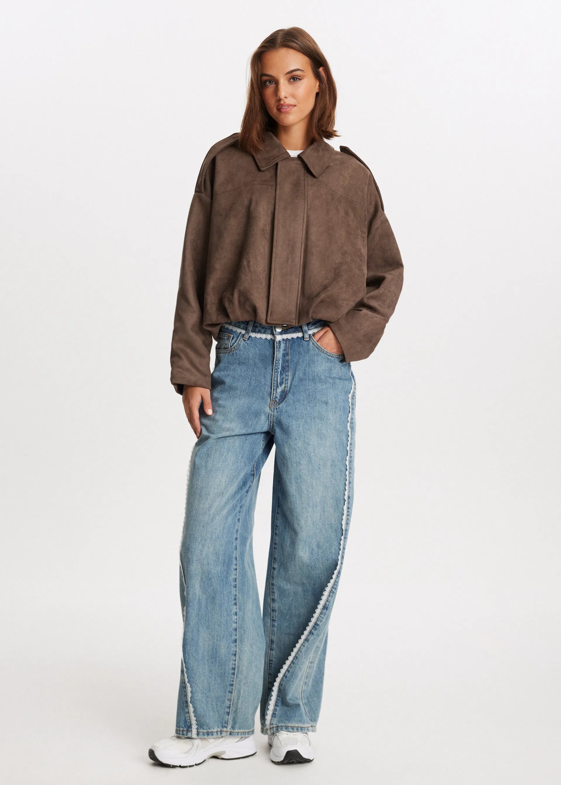 Siena | Suede Bomber Jacket Brown
