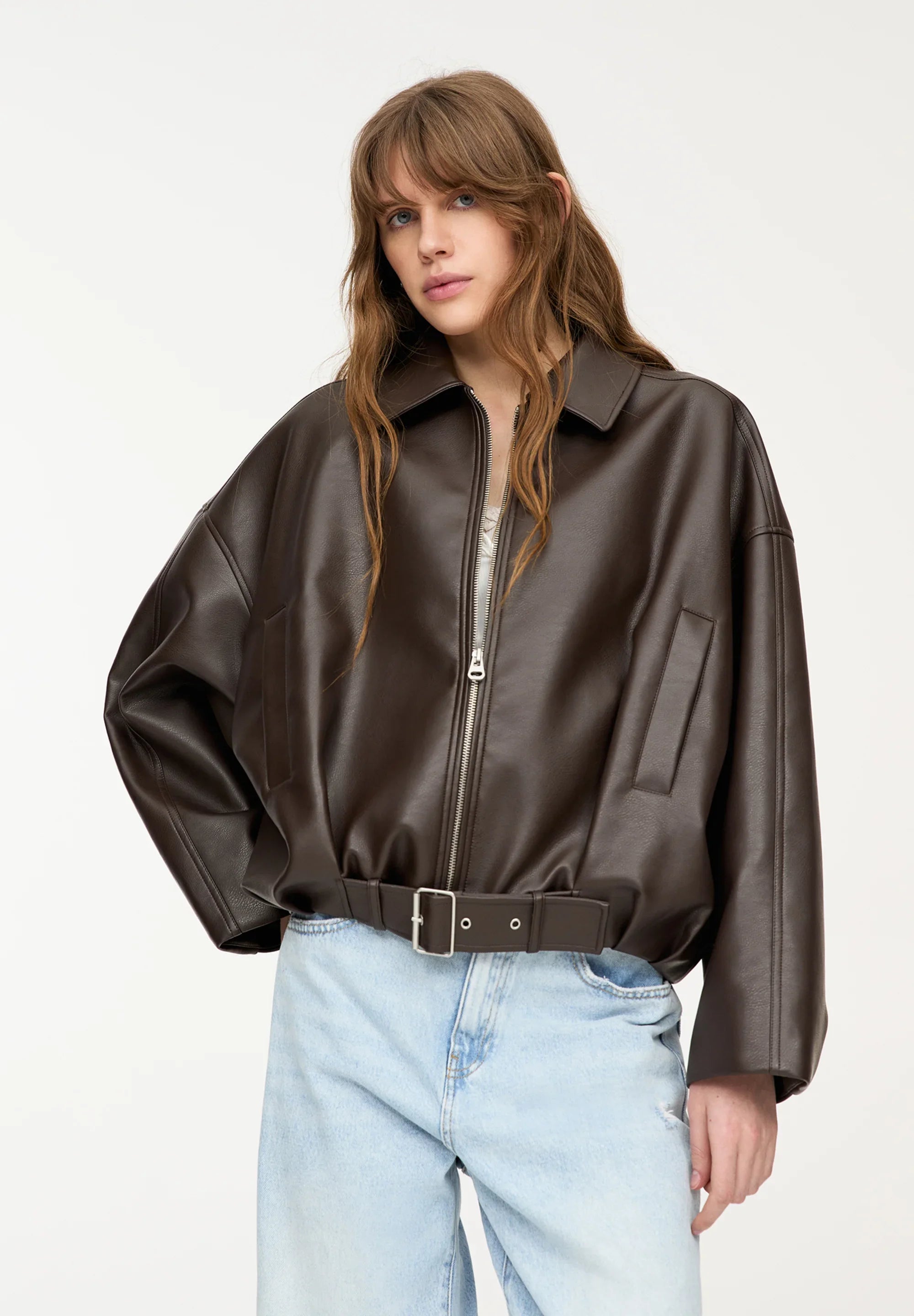 Sophia | Leather Jacket Brown