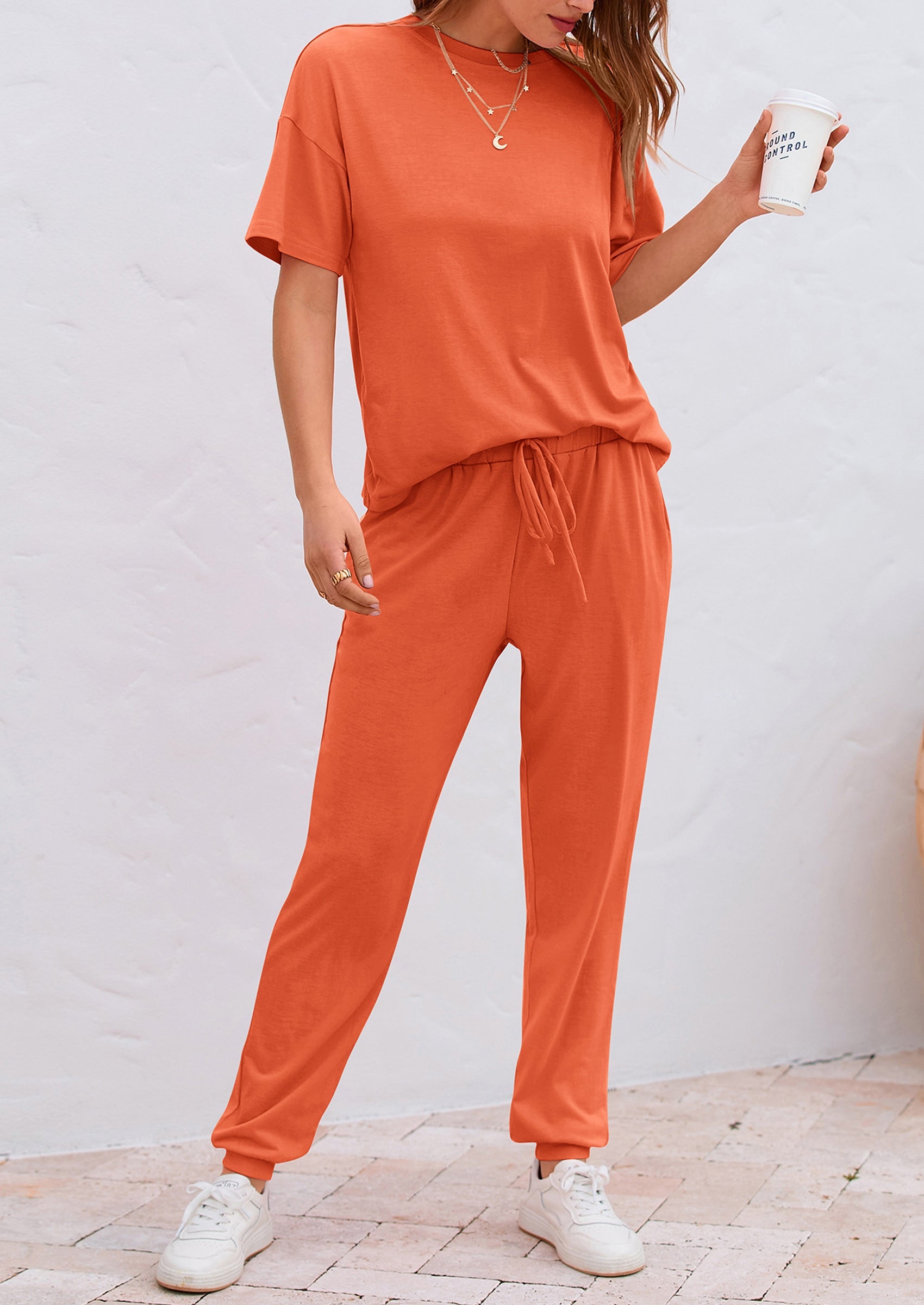 Chichi Women's Two Piece Lounge Sets Spring Summer Jogger Pants Vacation Outfits Travel Airplane Matching Clothes Dark Grey