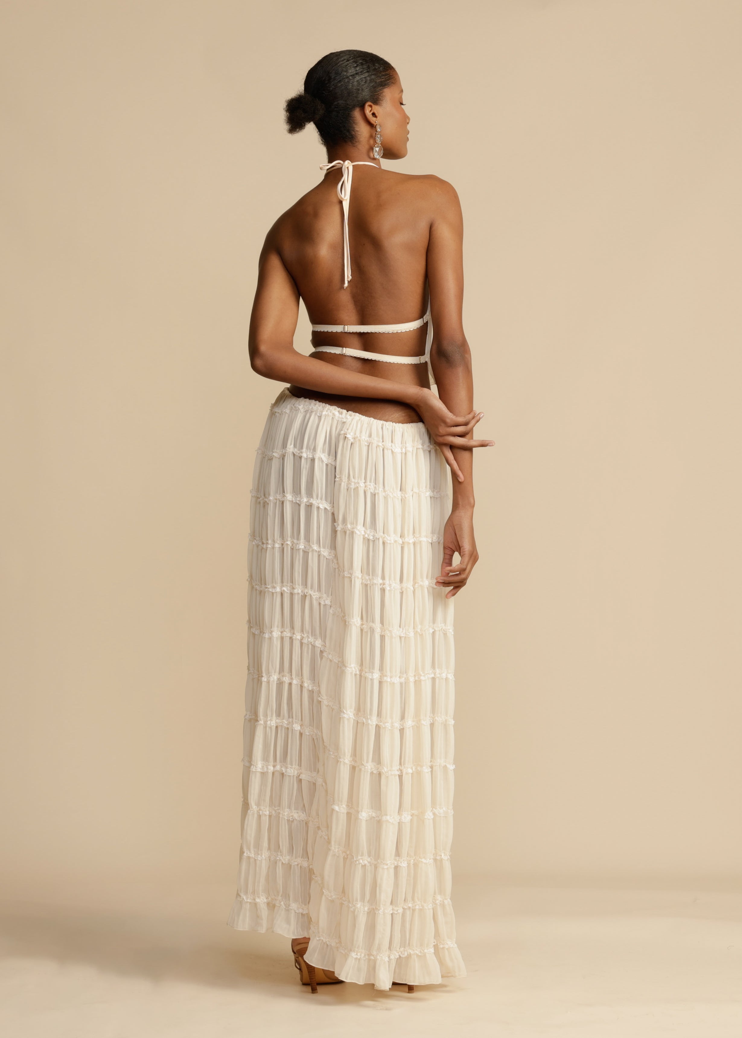 Delina | Ruffle Two-Piece Set White