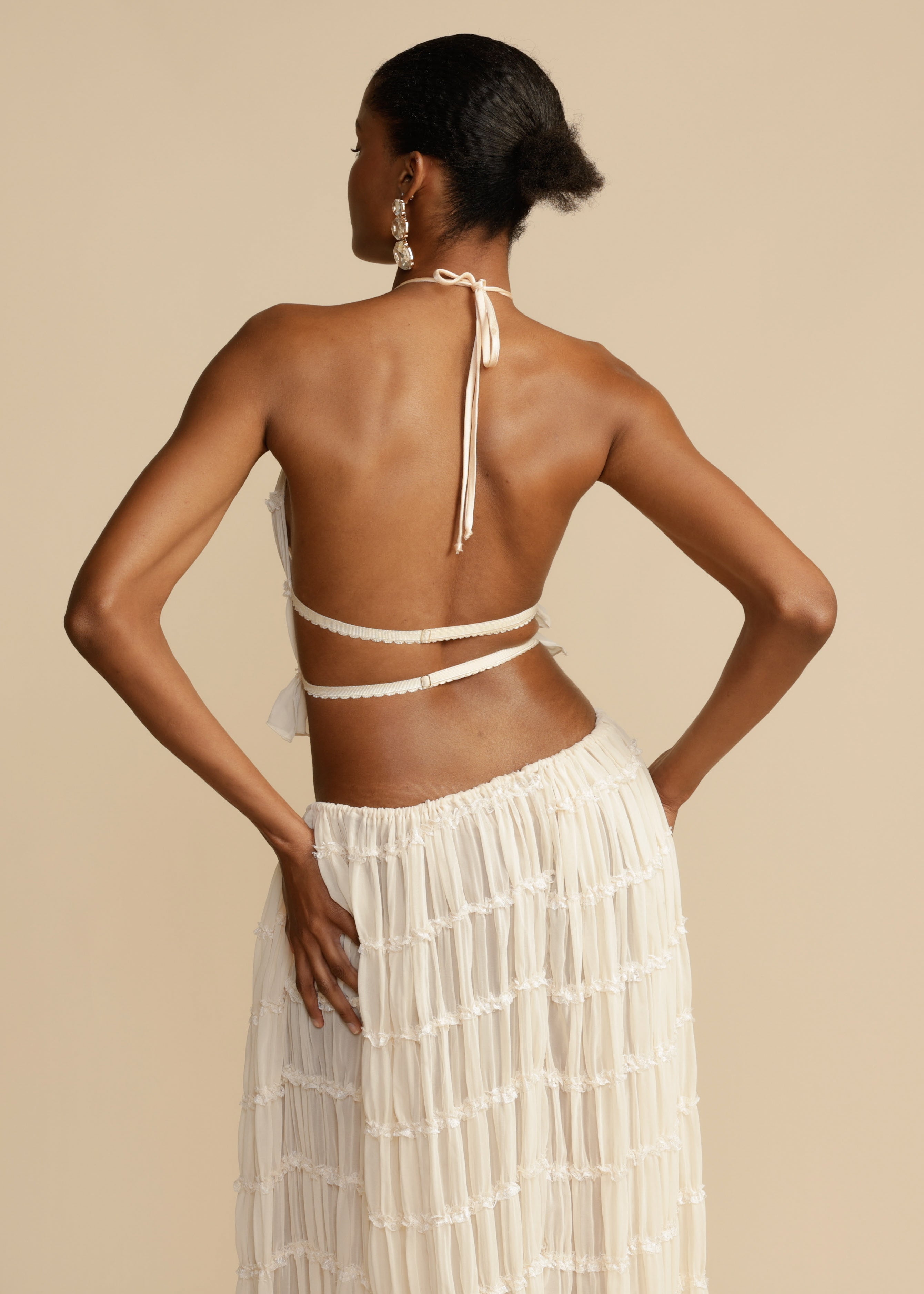Delina | Ruffle Two-Piece Set White