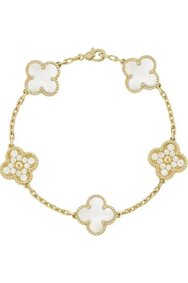 June Bracelet Gold White