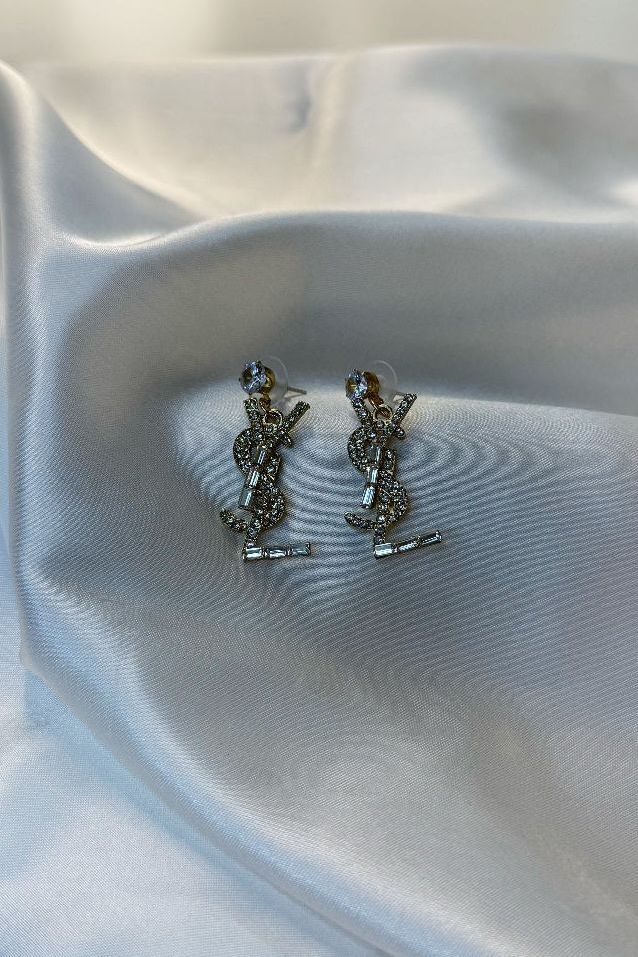 Ysl Earrings Silver