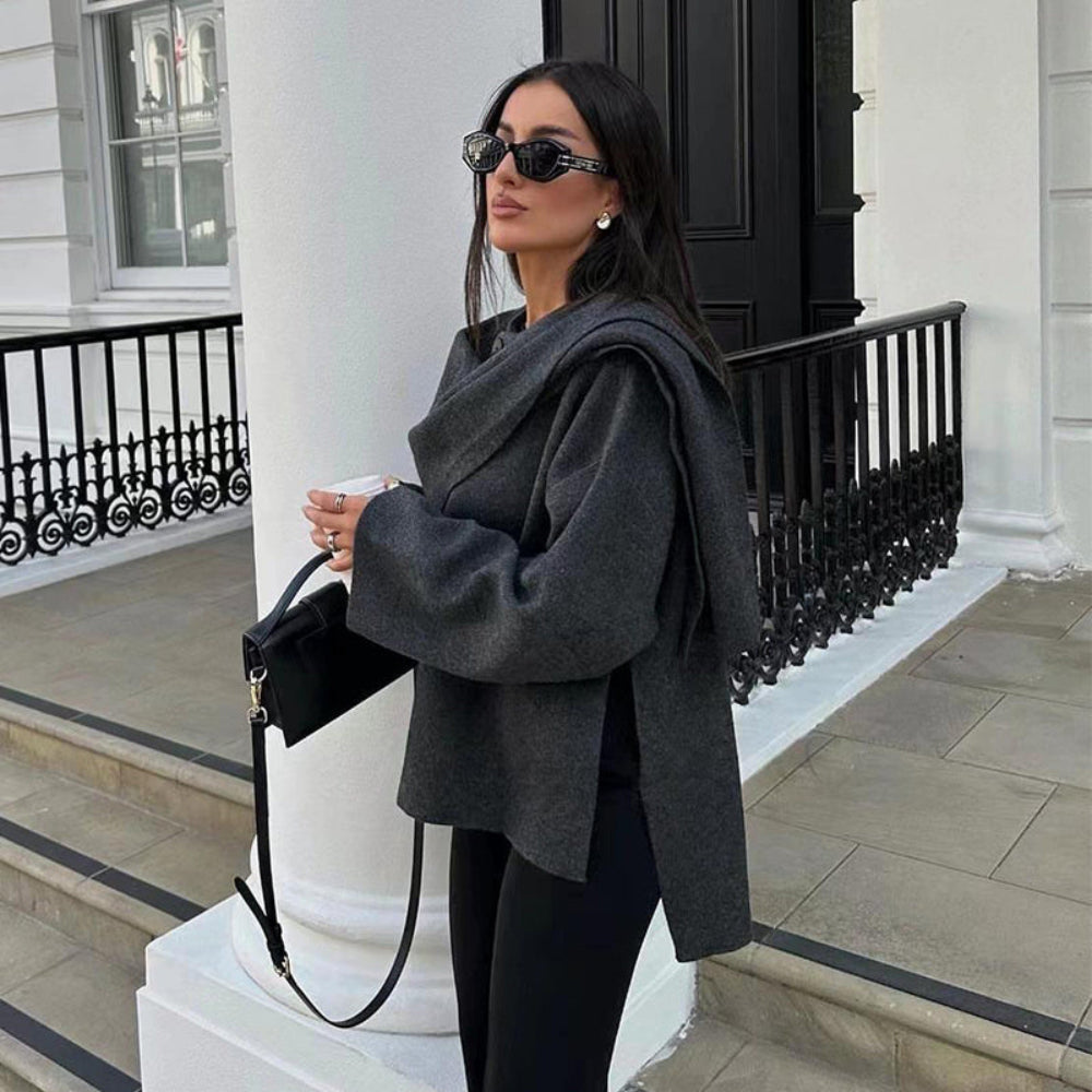 Claire | Cape Jacket Dark Grey