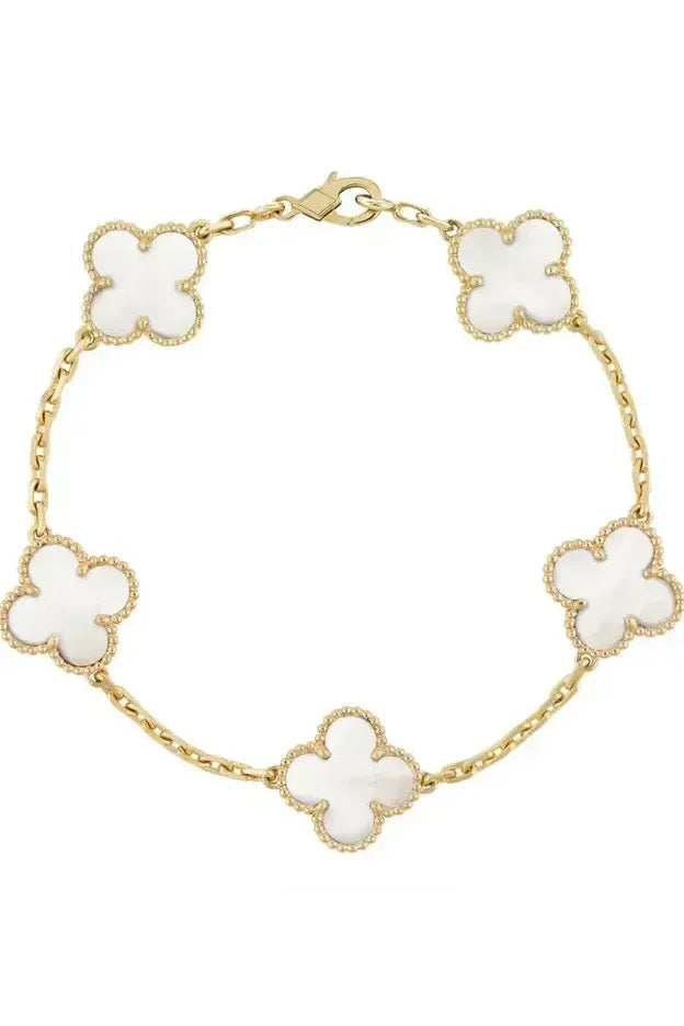 Clover Bracelet Gold White
