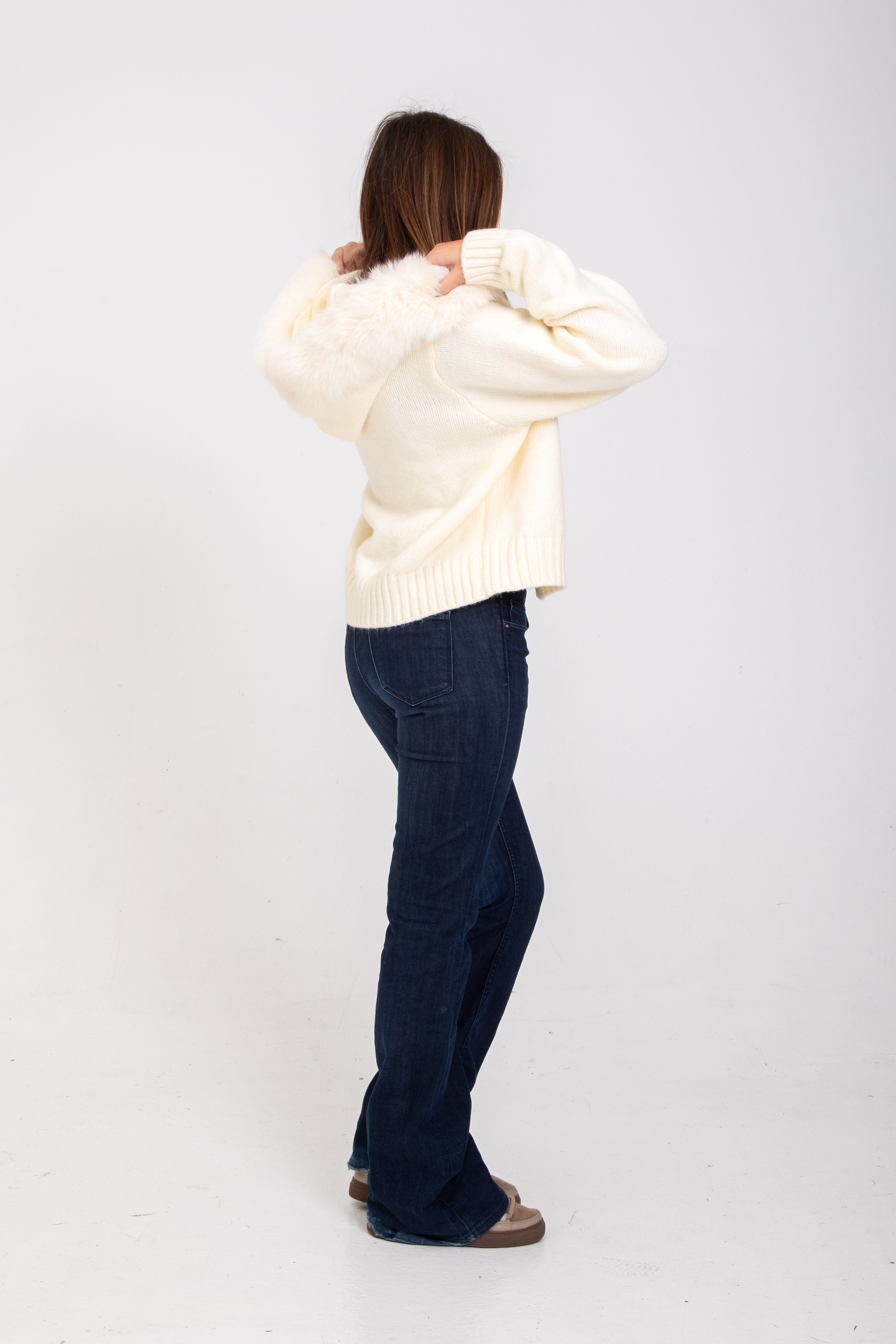Noelle | Faux Fur Hooded Jacket White