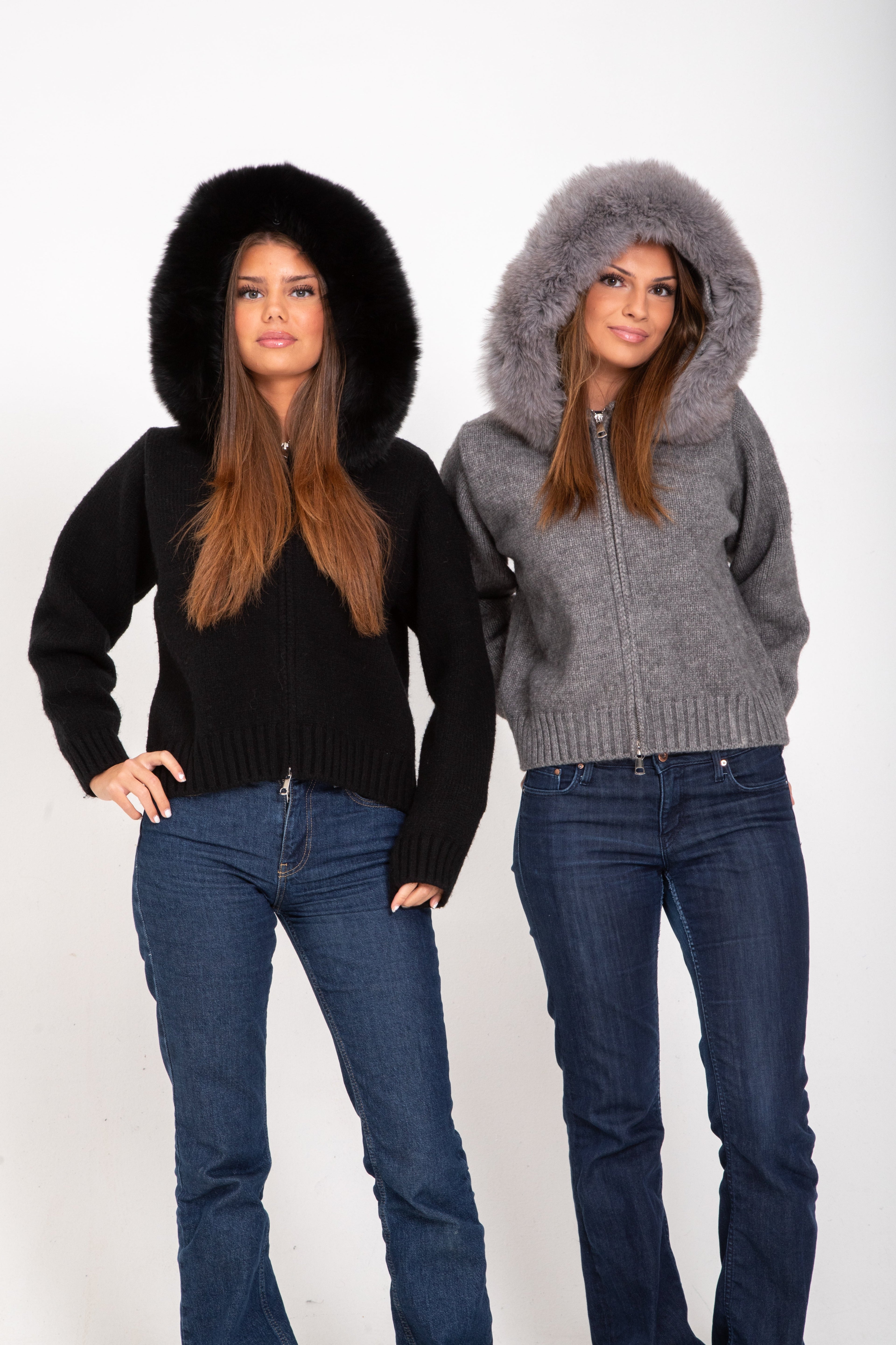 Noelle | Faux Fur Hooded Jacket Black