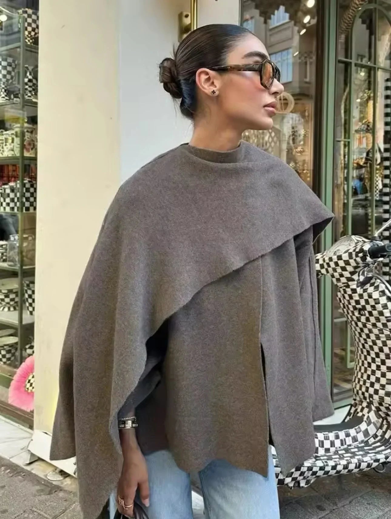 Claire | Cape Jacket Brown